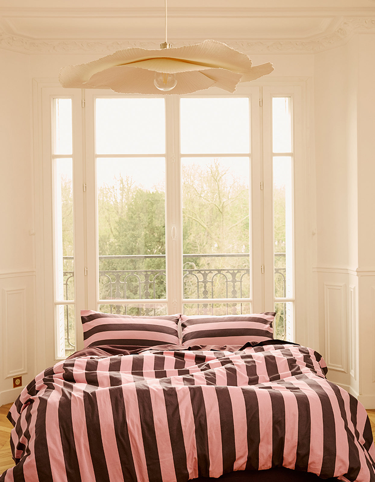 Rocky Road Stripe Quilt Cover - Pink