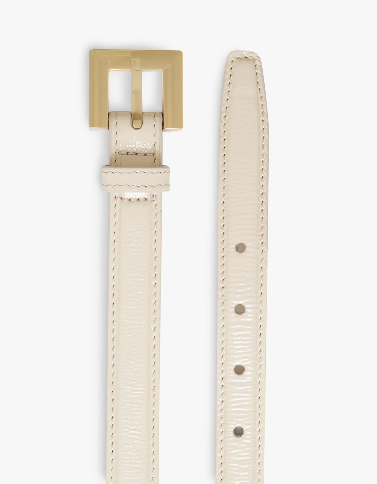 Nicola Belt - Bone Crinkled Patent