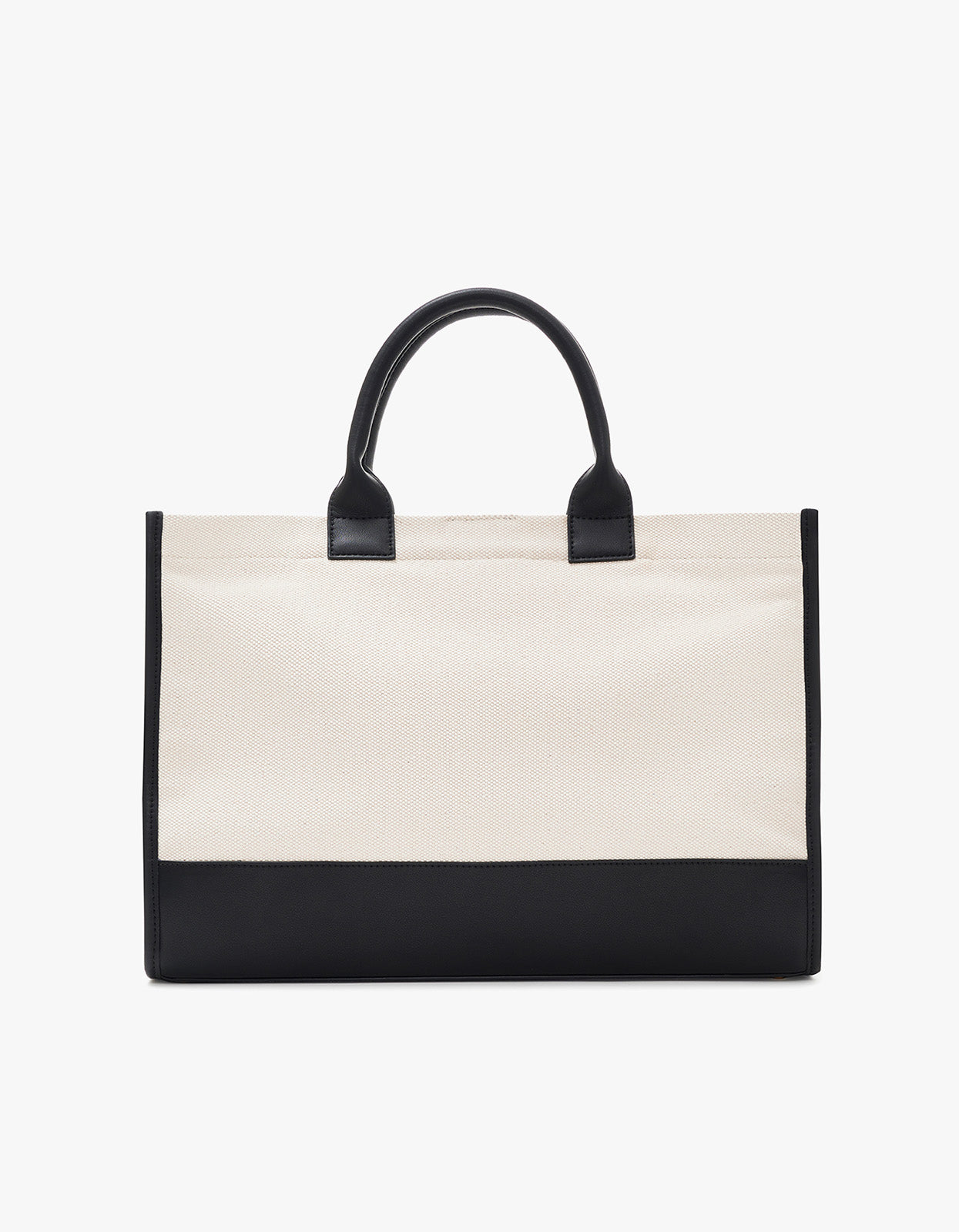 Medium Lara Tote - Natural Canvas With Black