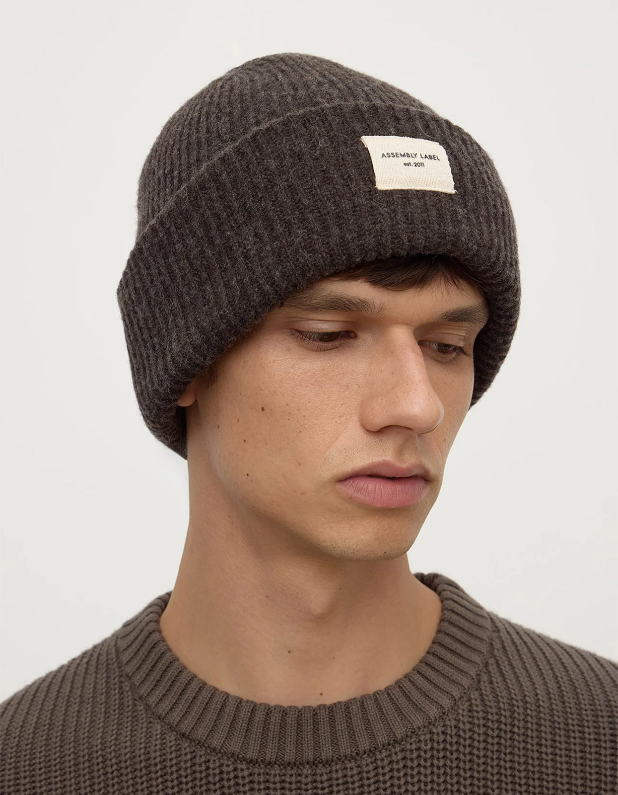 Wool Rib Beanie - Ganache