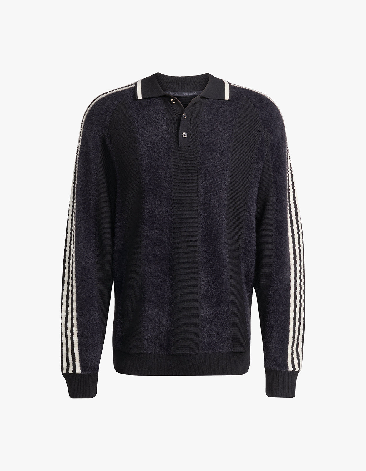 adidas PREMIUM KNITTED JERSEY ブラック ポロニット adidas