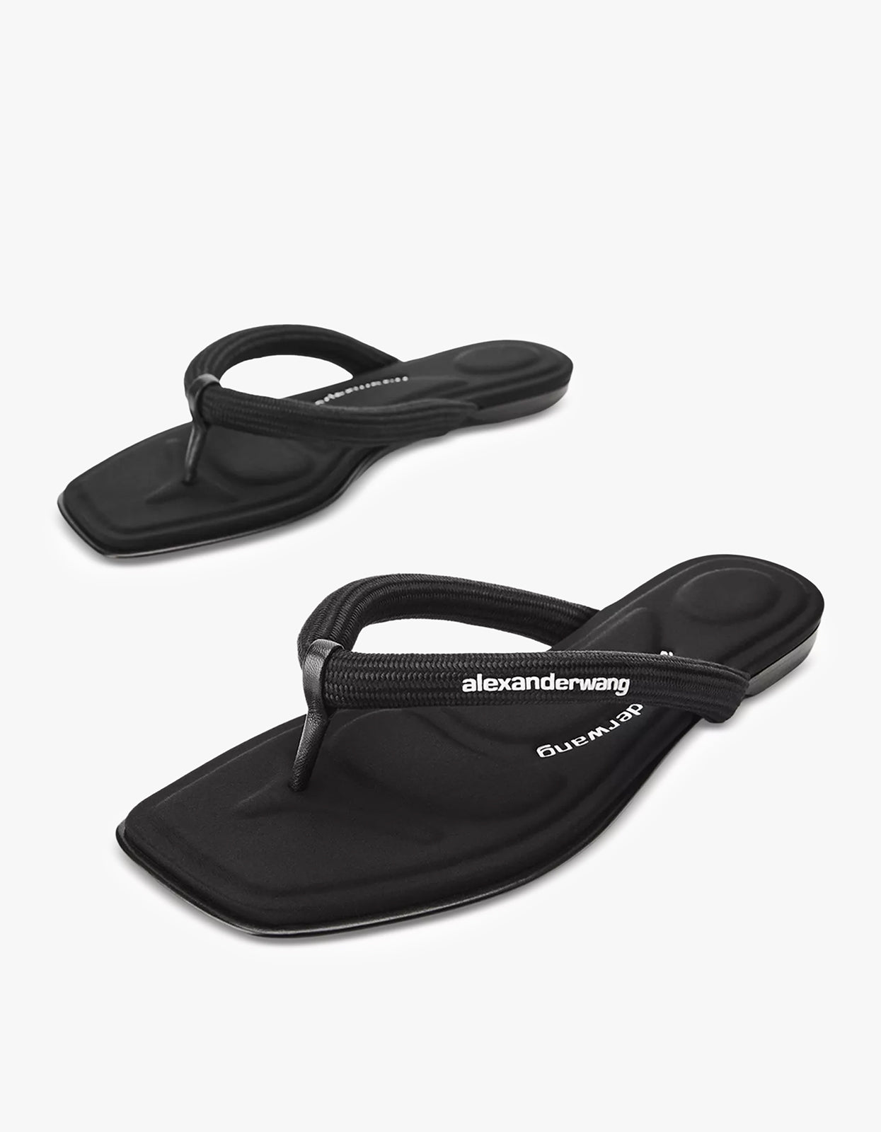Jenna Tubular Flat Thong Sandal - Black