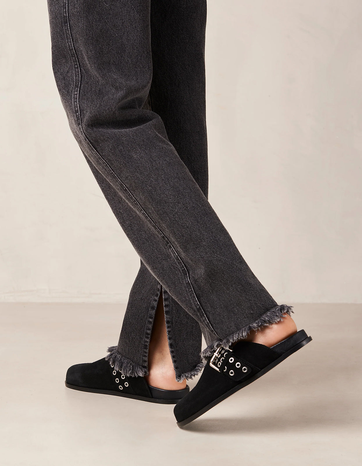 Halia Mules - Black Leather