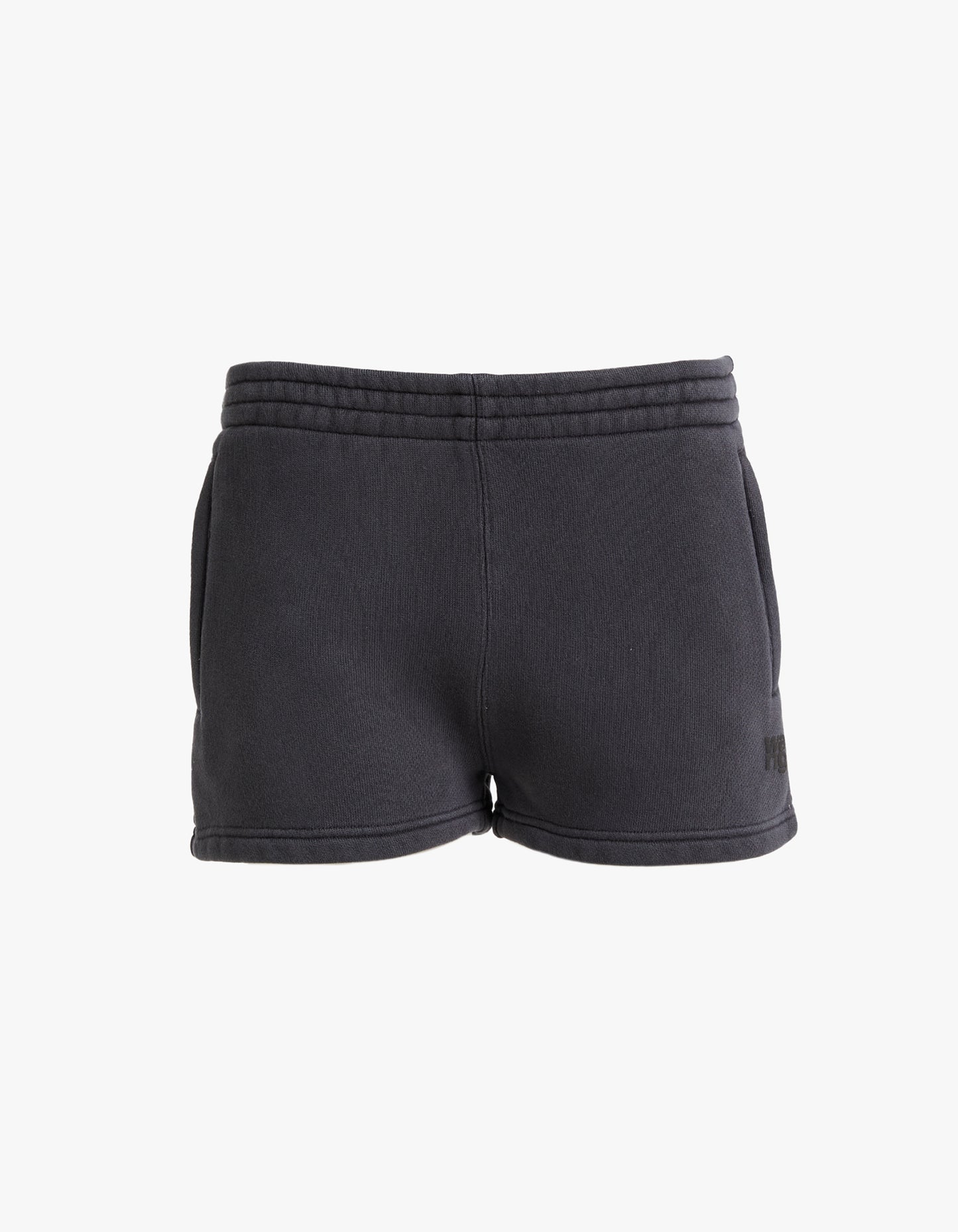 Essential Terry Sweatshort W/ Puff Paint Logo - Soft Obsidian