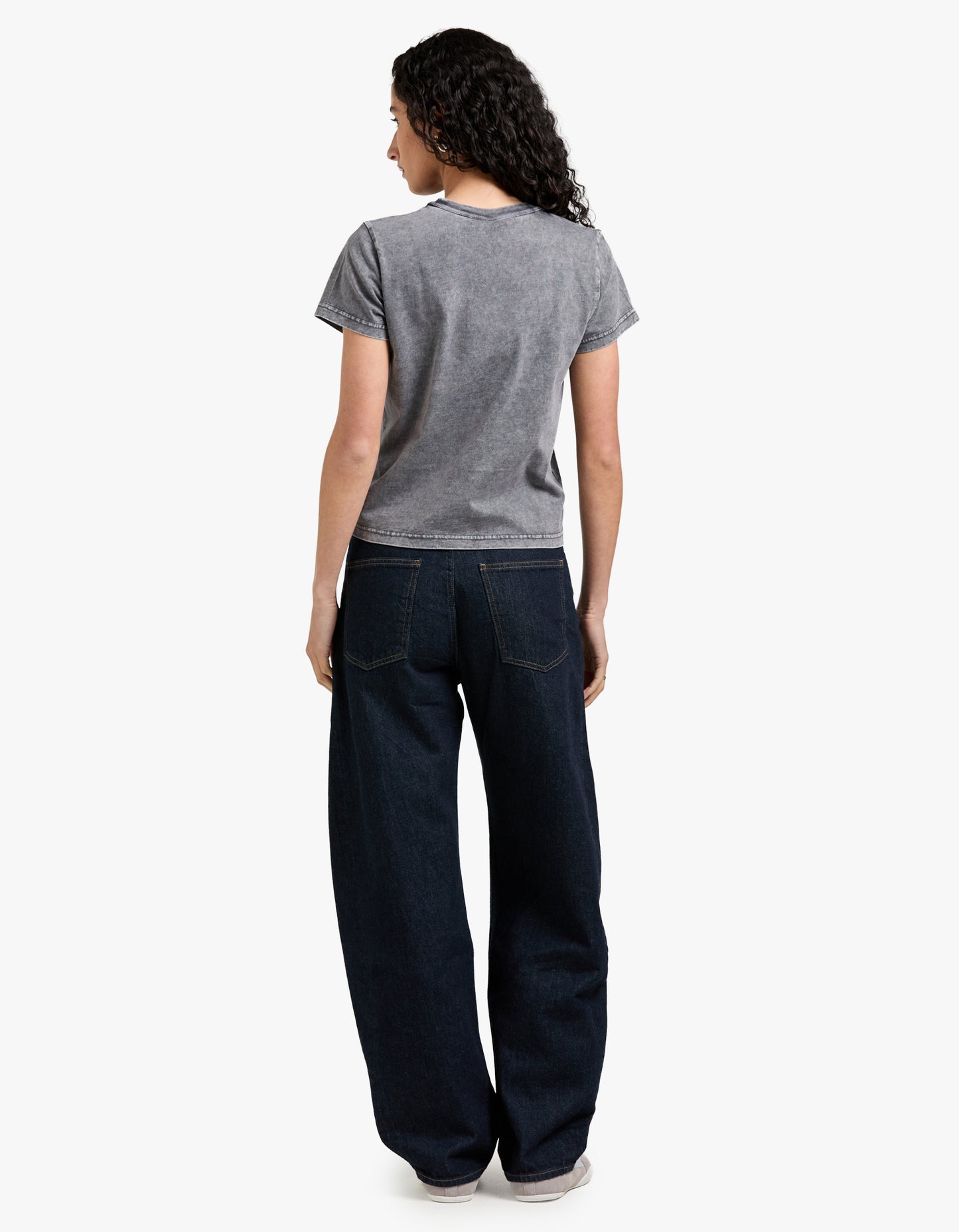 Essential Jsy Shrunken Tee W/ Puff Logo - Washed Granite