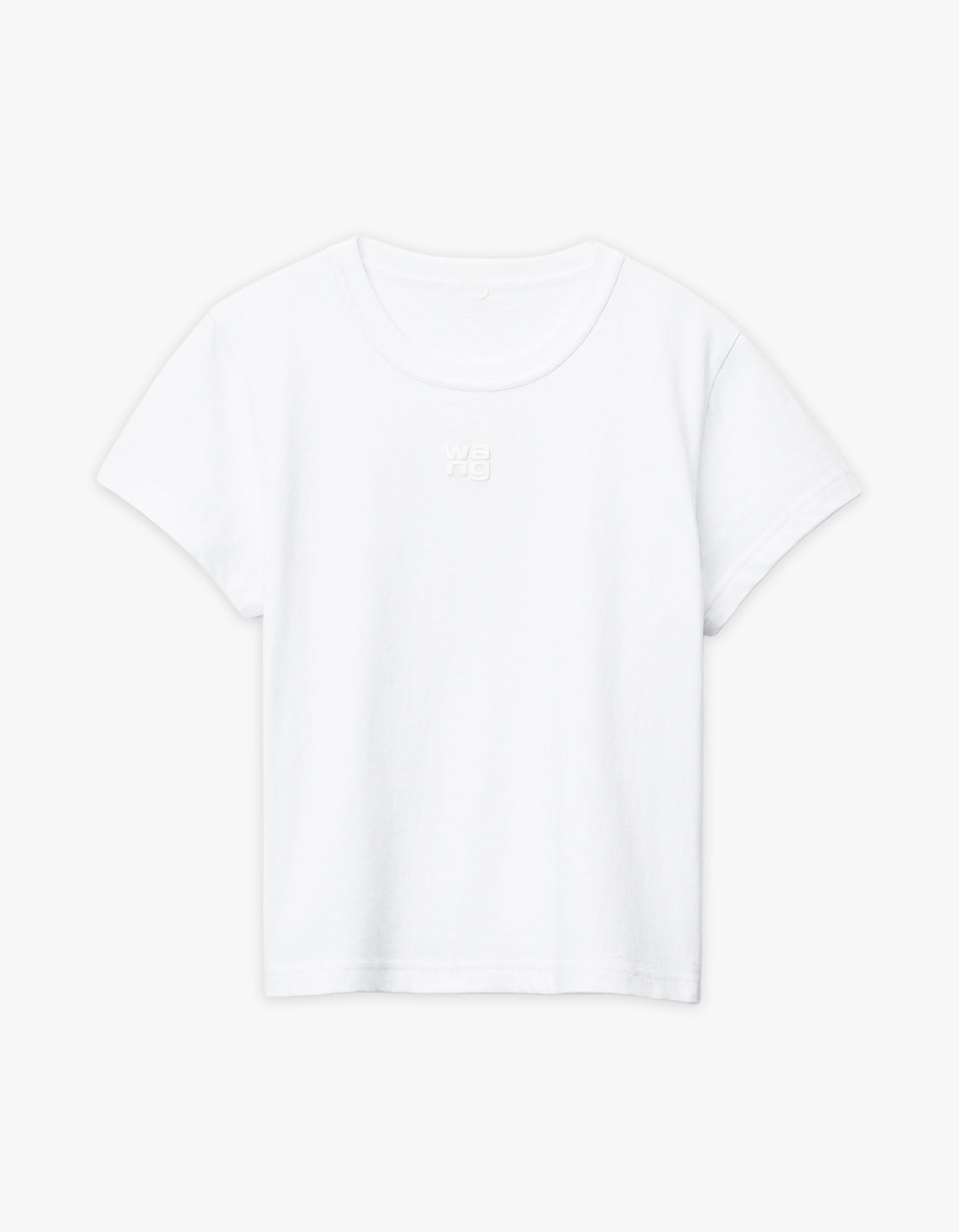 Essential Jsy Shrunken Tee W/Puff Logo - White