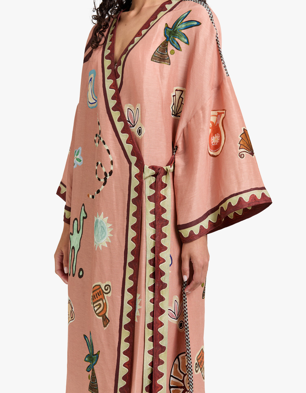 Laurence Wrap Midi Dress - Pink