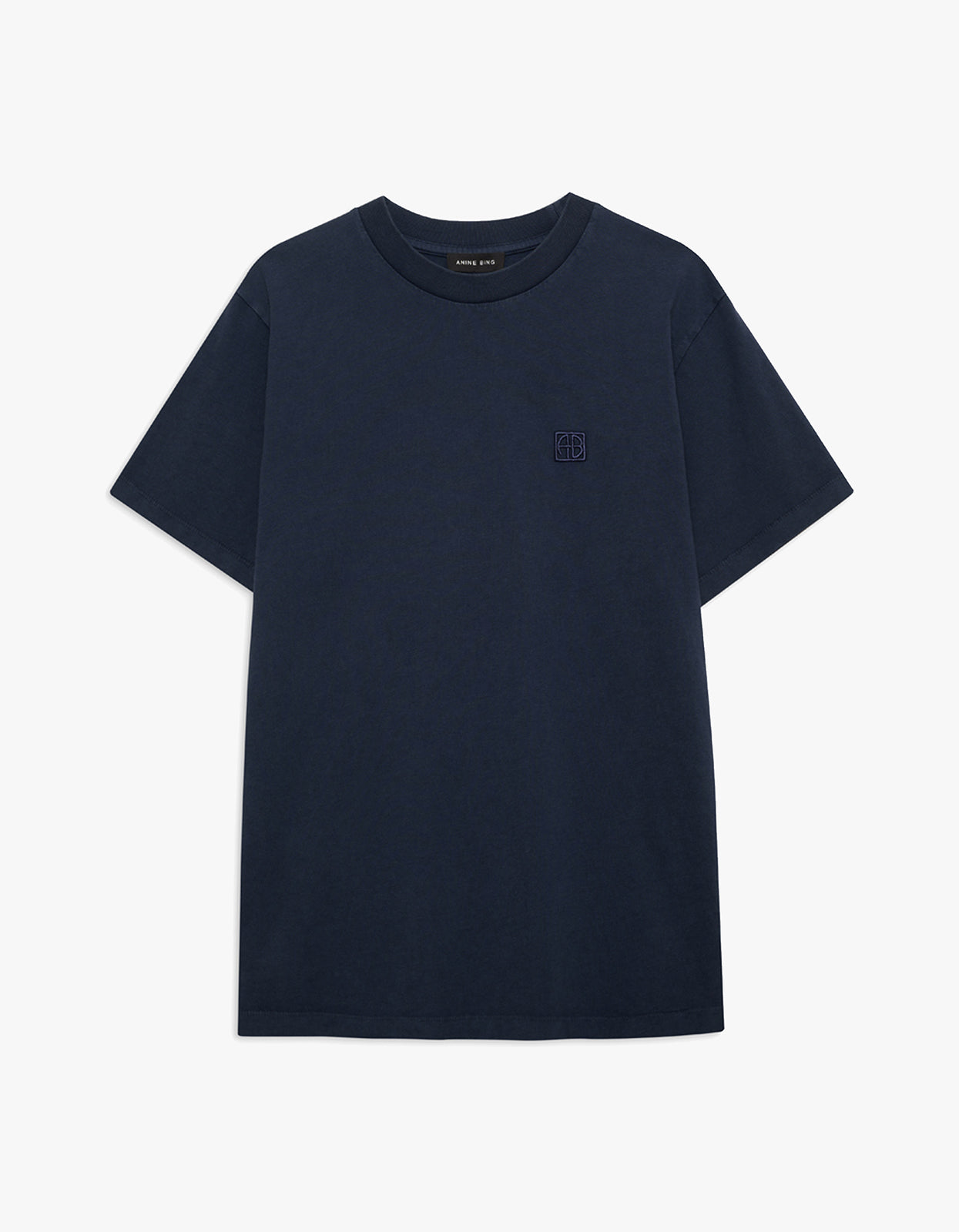 Lili Tee Framed Monogram - Washed Navy