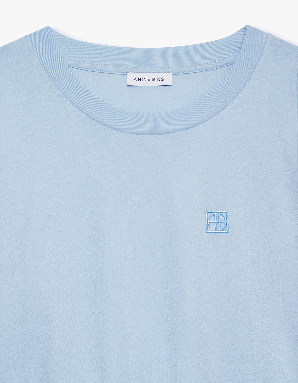 Johnny Cropped Tee Framed Monogram - Pale Blue