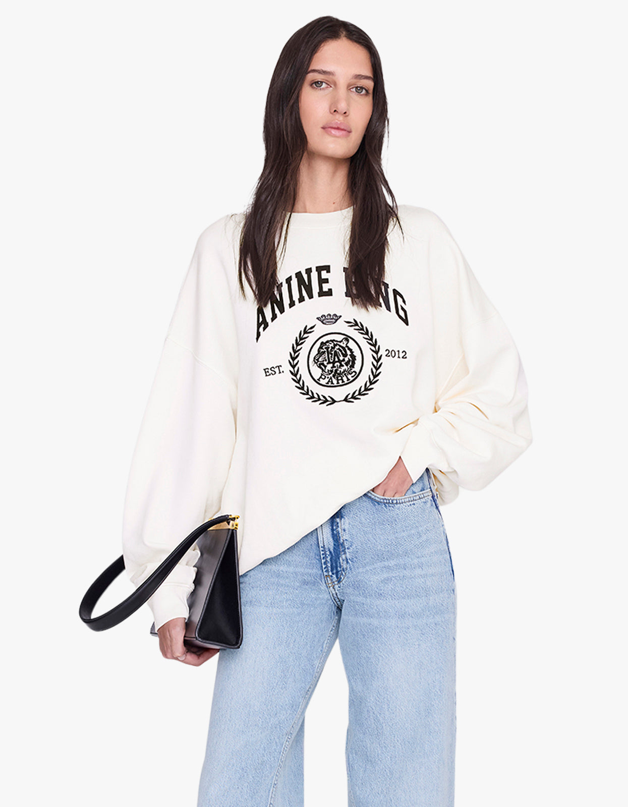 Anine Bing - Miles Sweatshirt Collegiate - Cream | Superette
