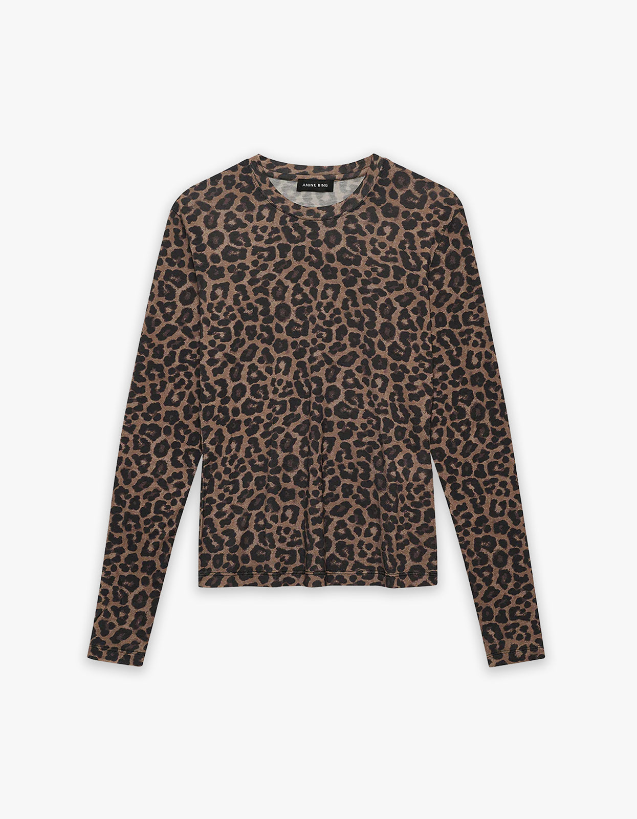 Sylvie Long Sleeve Tee - Black And Brown Leopard