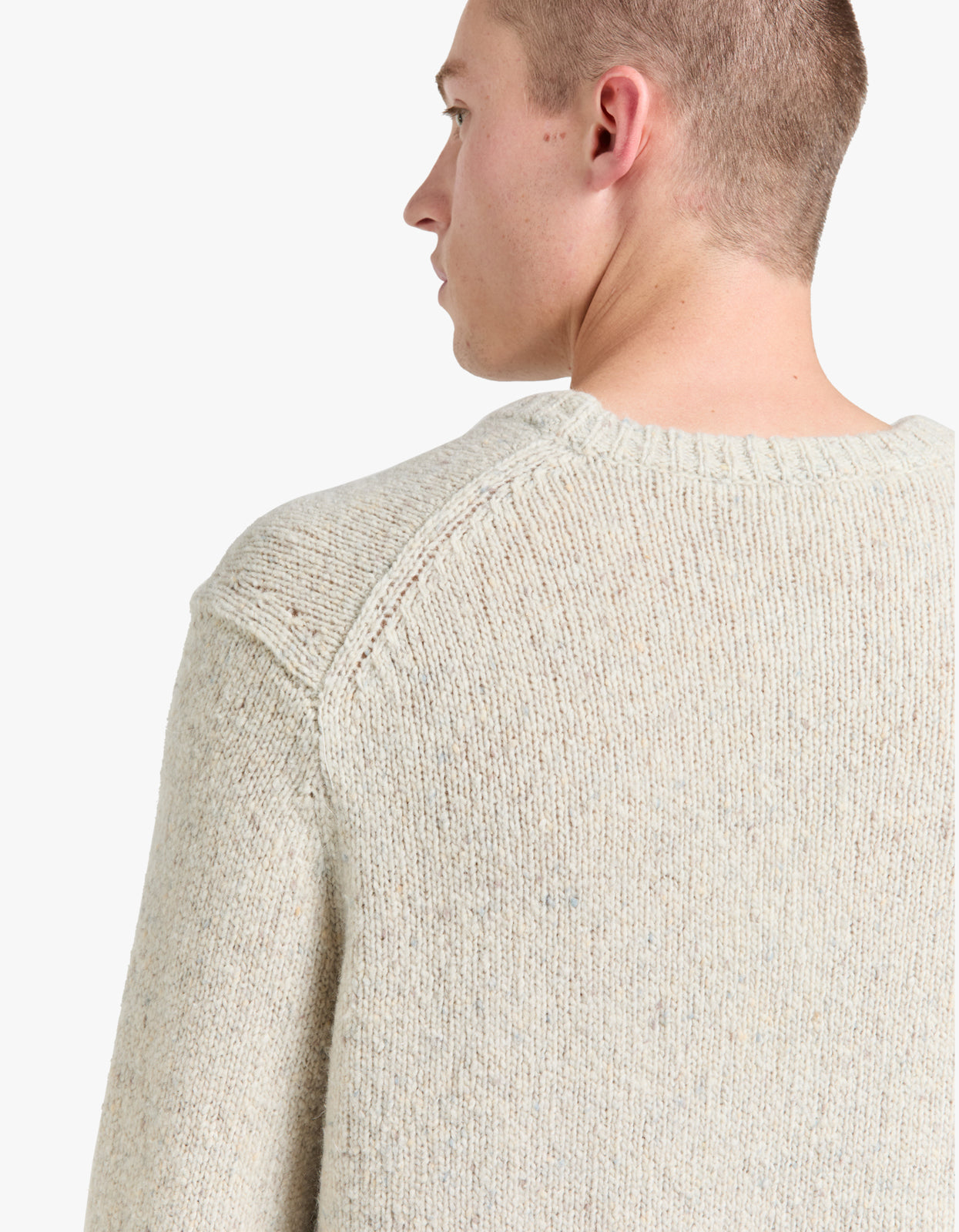 Beckett Wool Blend Crew Neck Knit - Oat Marle