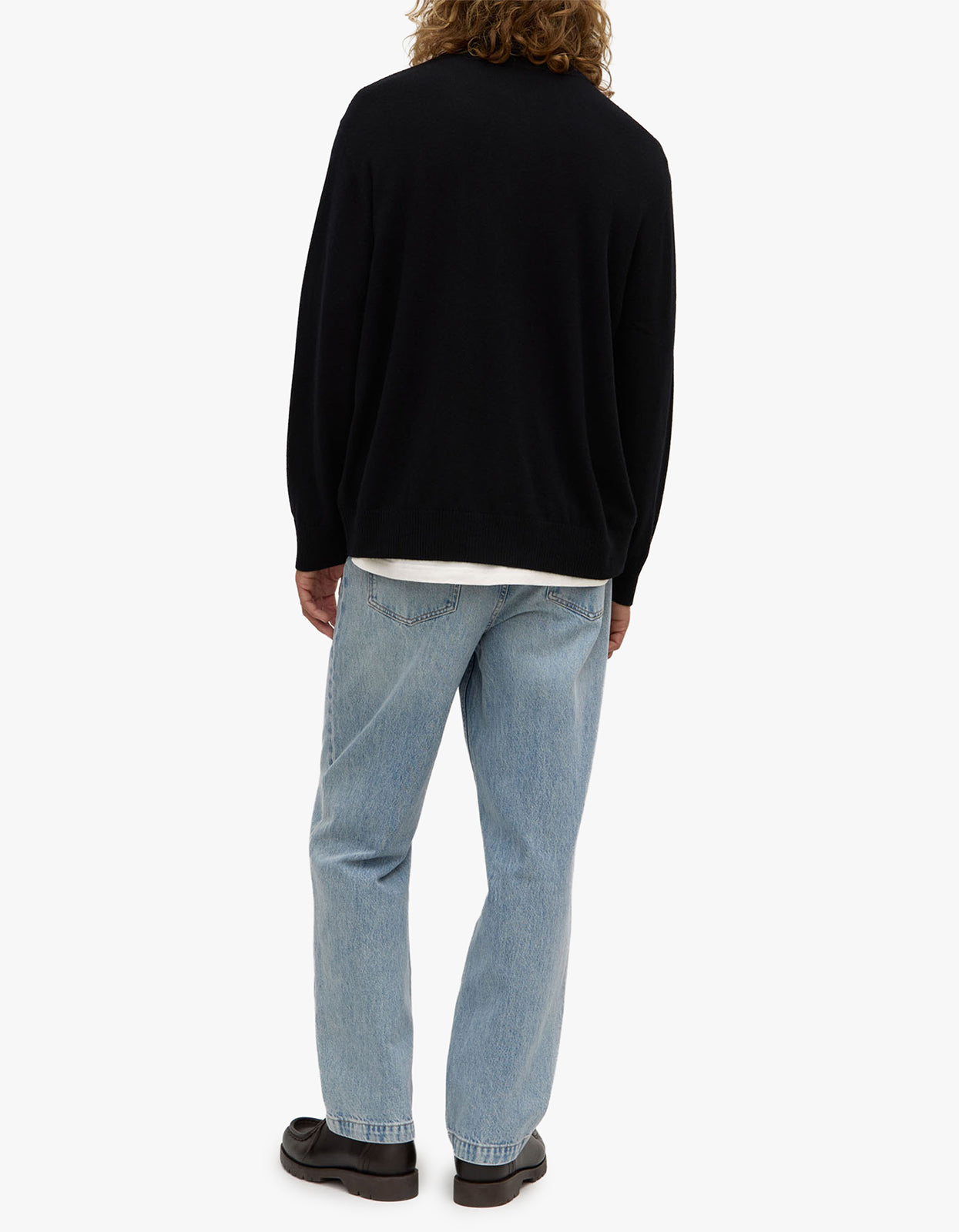 Austin Wool Cashmere Half Zip Knit - Black