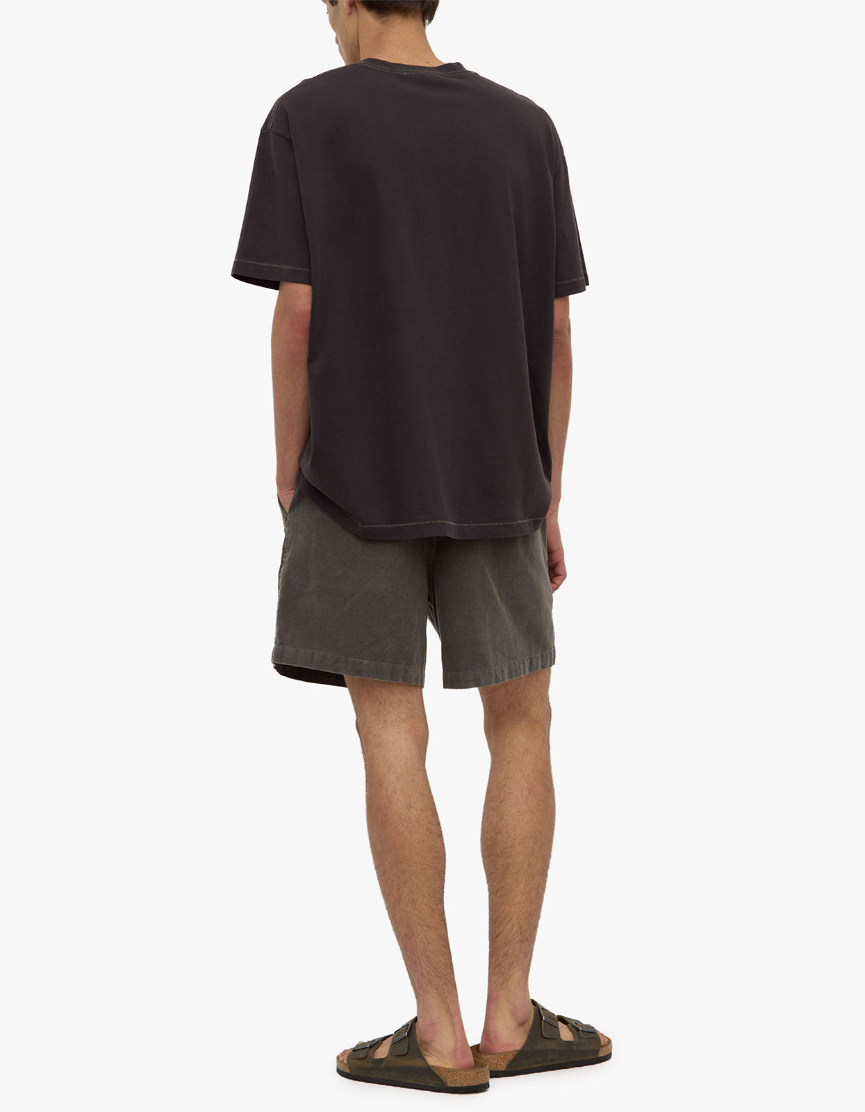 Kit Contrast Stitch Tee - Washed Black/Putty