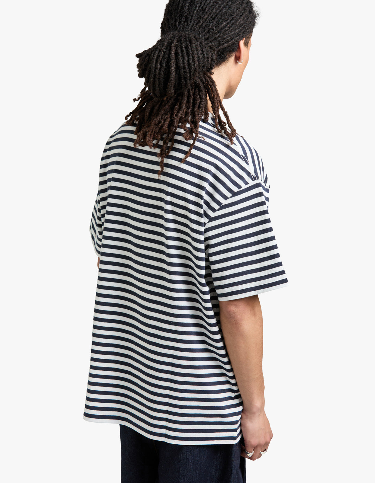 Grayson Stripe Tee - True Navy/White