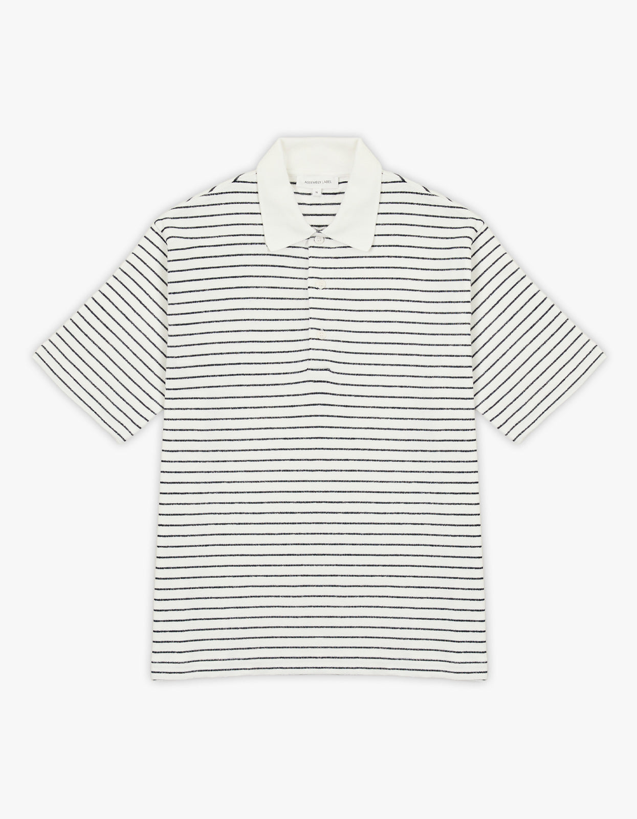 Volley Stripe Short Sleeve Polo - Antique White/True Navy
