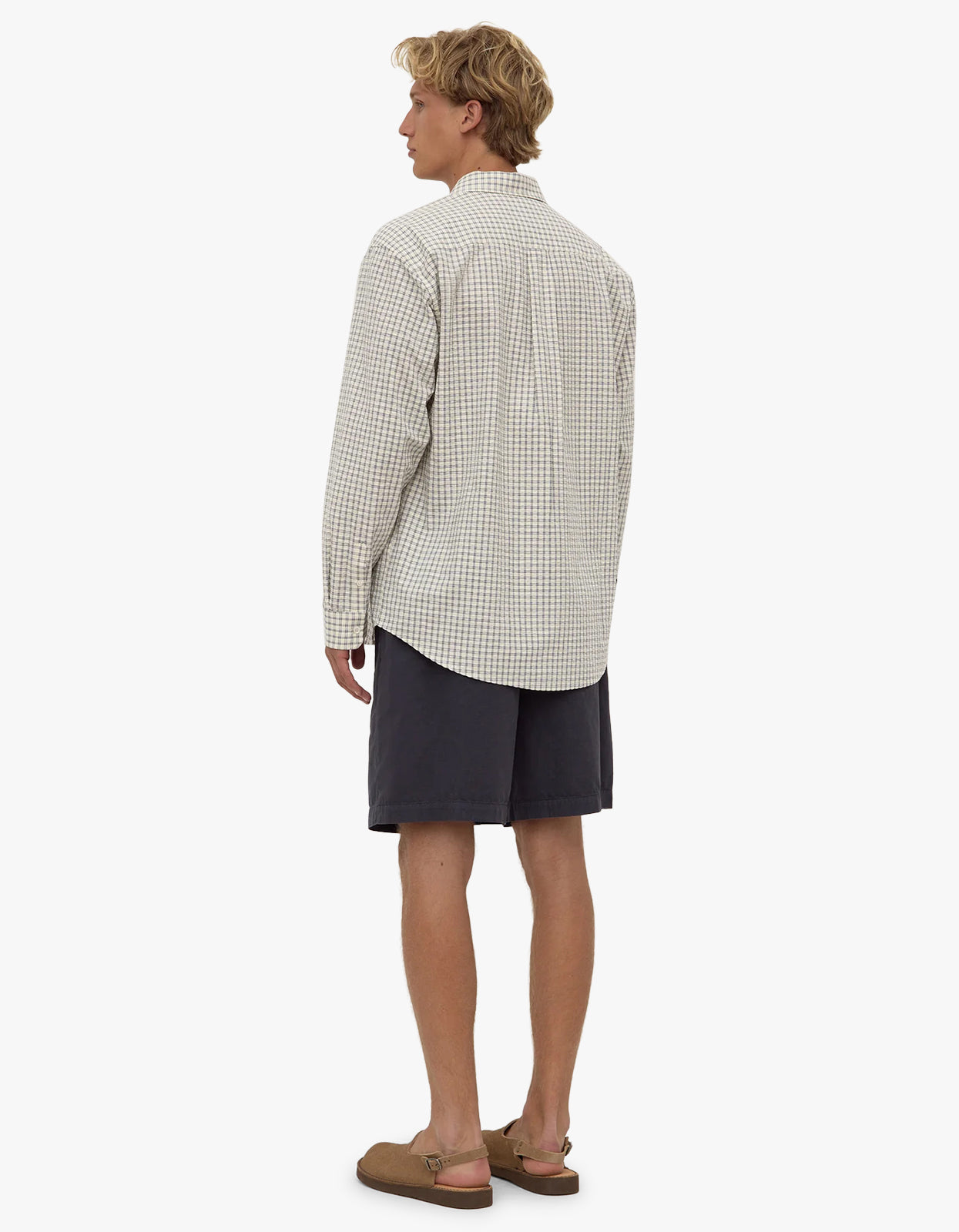 Bowie Long Sleeve Shirt - Ocean/Cream