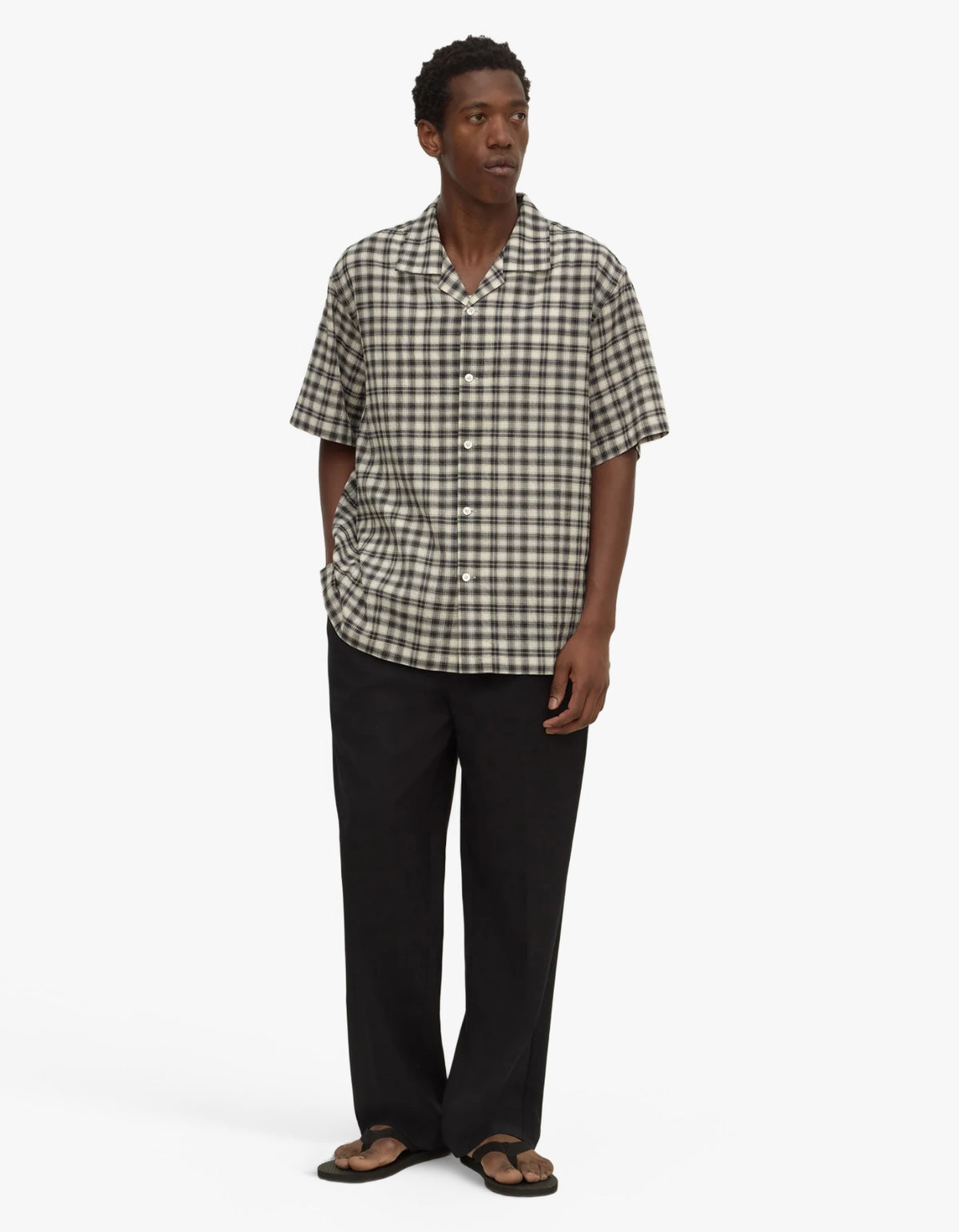 Pearce Check Short Sleeve Shirt - Black/Cream