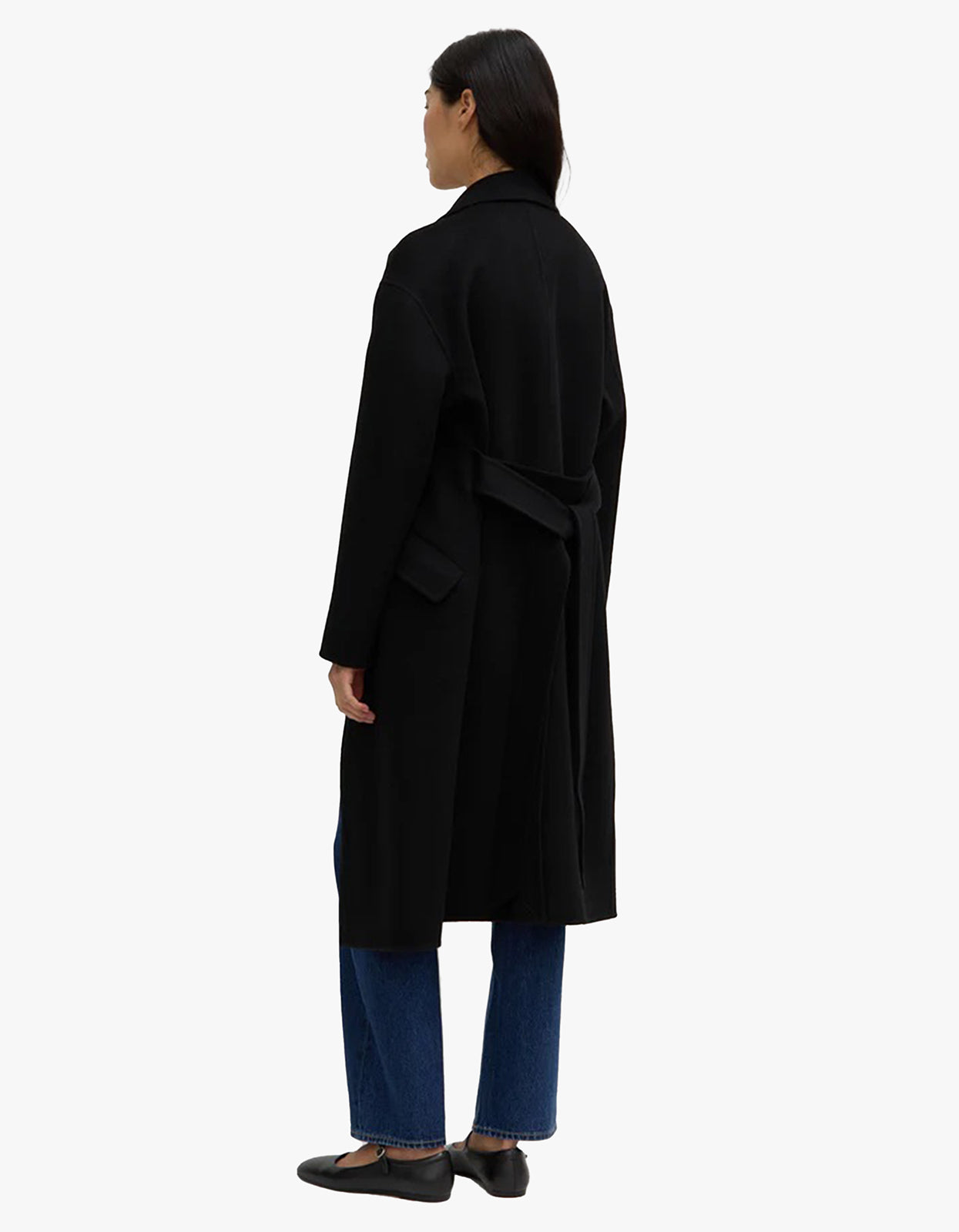 Sadie Single Breasted Wool Coat - Black