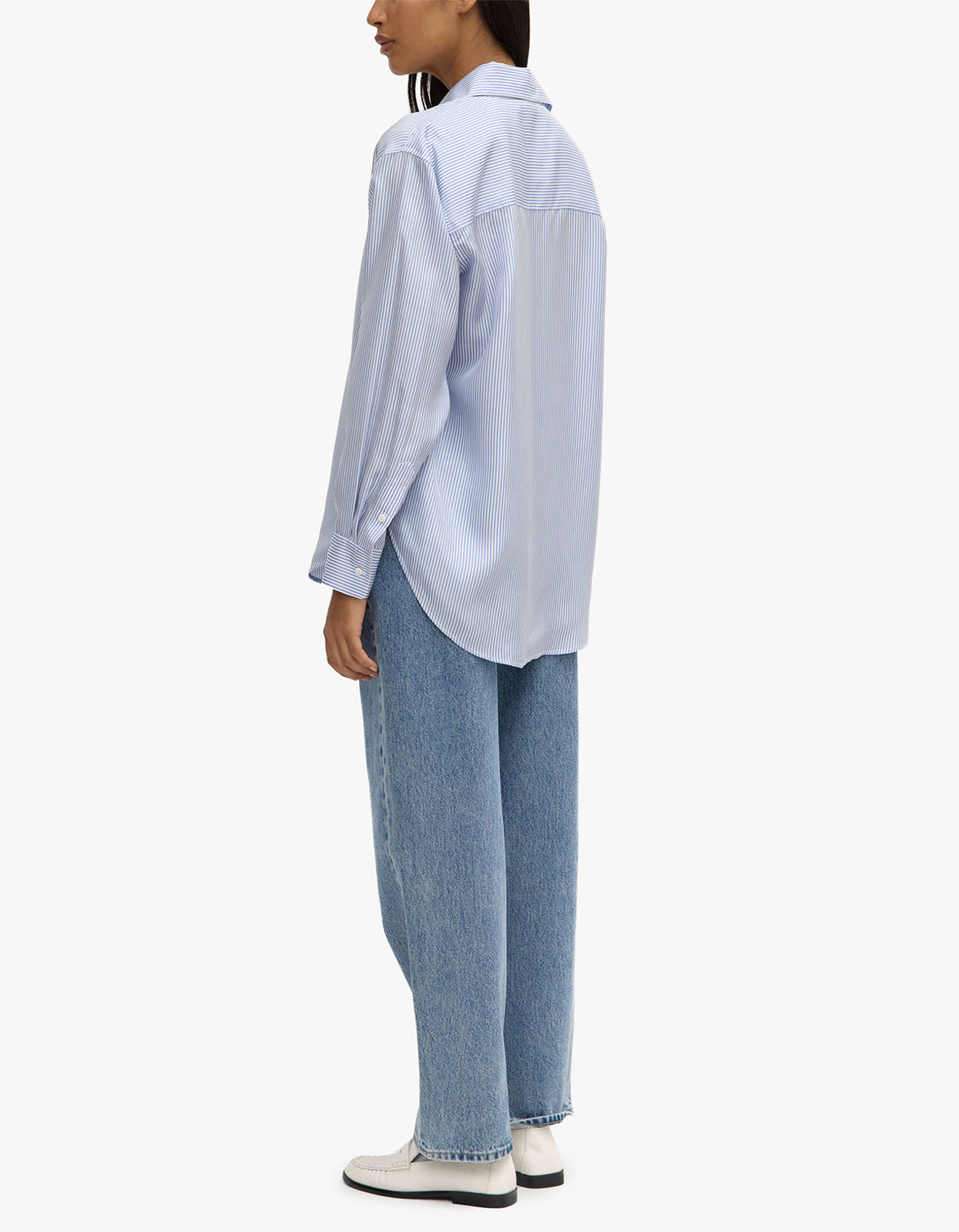 Spencer Stripe Long Sleeve Shirt - Blue/ White Stripe