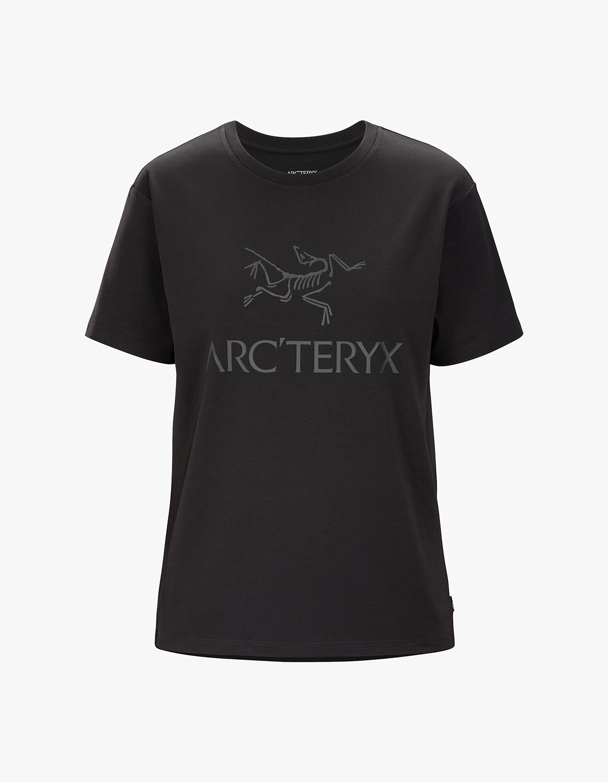 Arc Word Cotton Tee Ss Womens - Black
