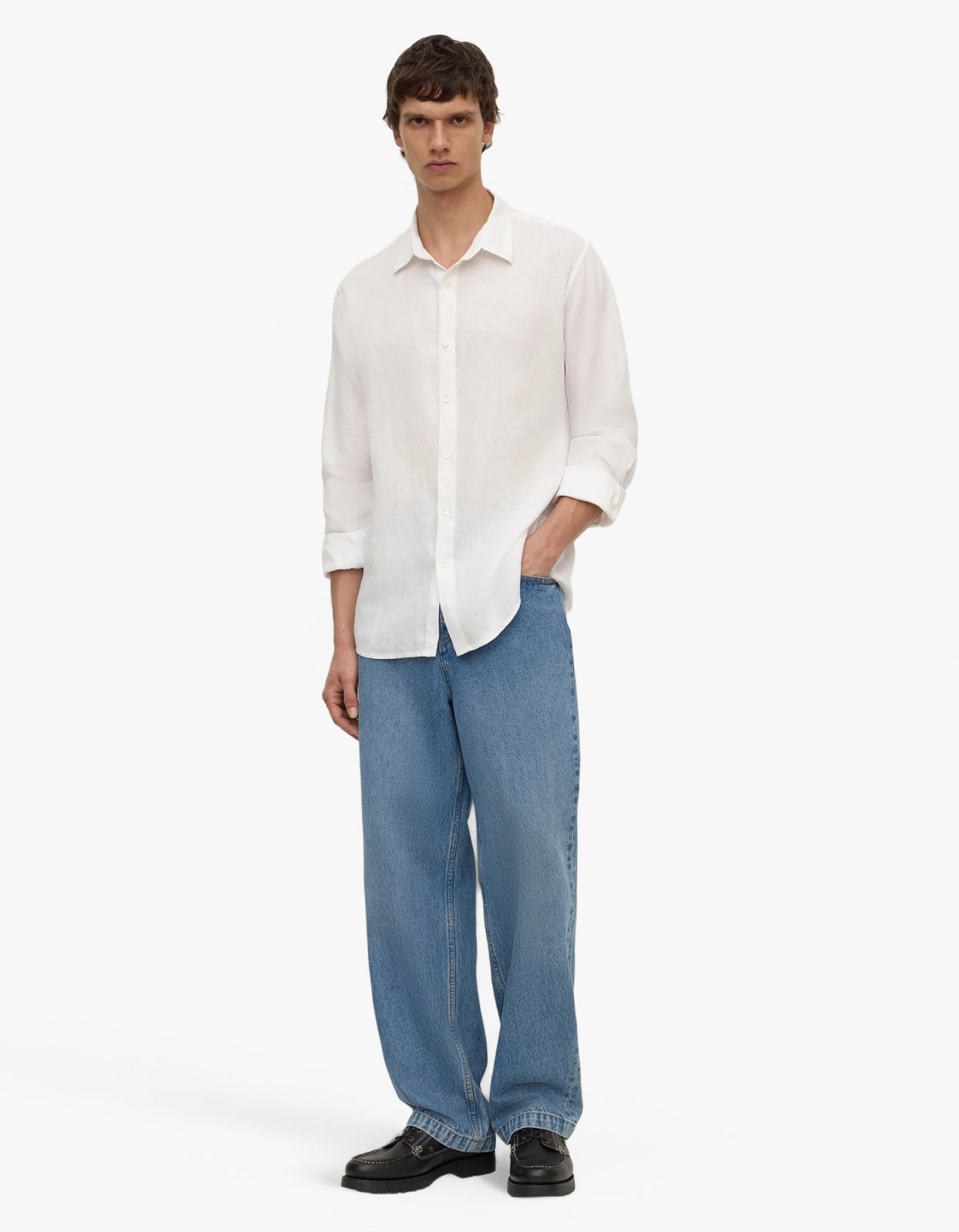 Everyday Mens Linen Long Sleeve Shirt - White