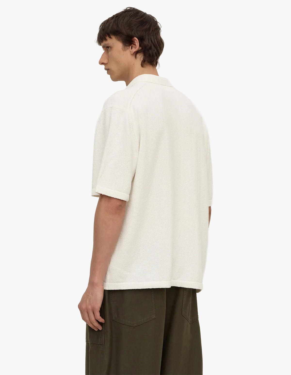Lance Boucle Knit Short Sleeve Shirt - Cream