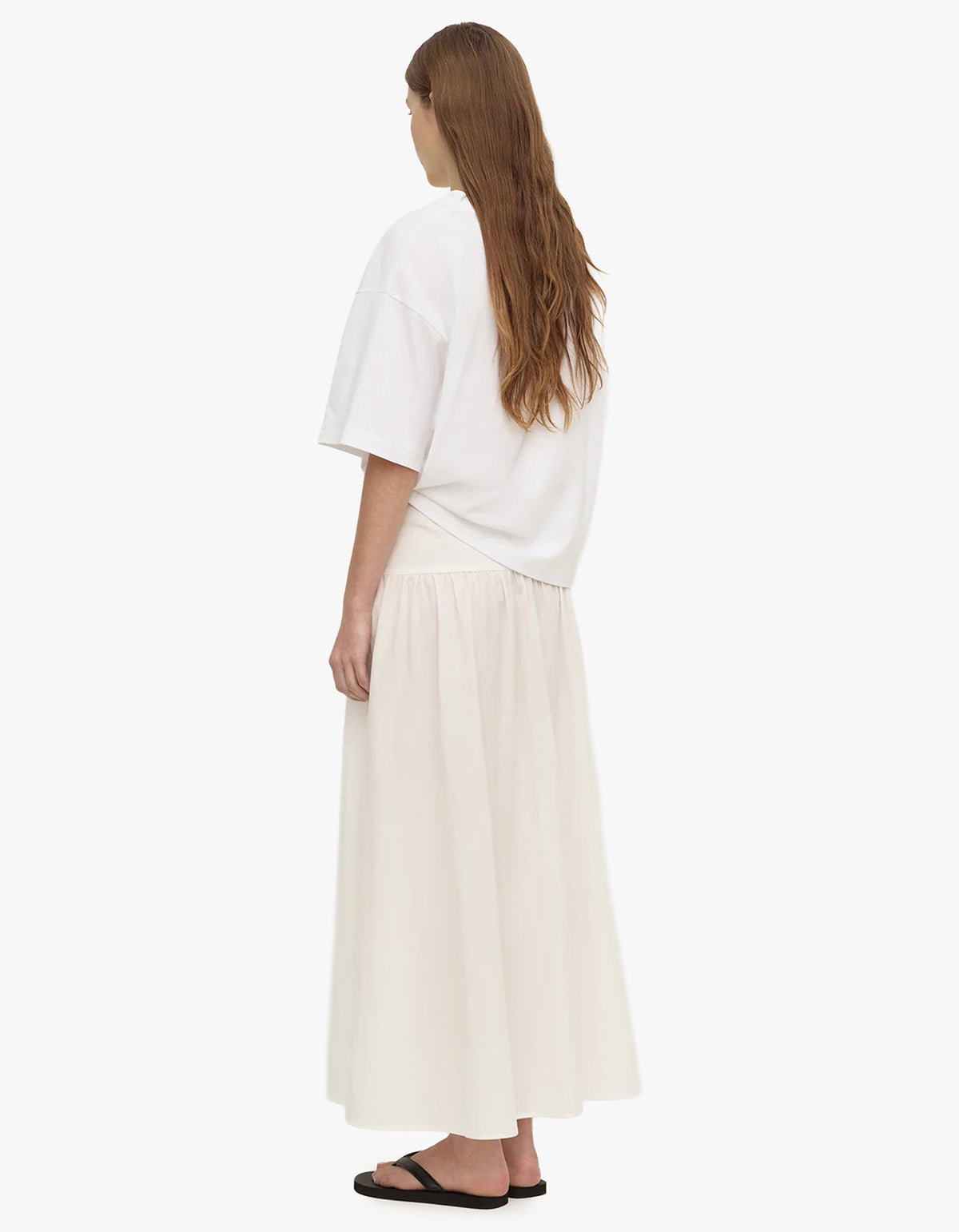 Sarah Cotton Maxi Skirt - White