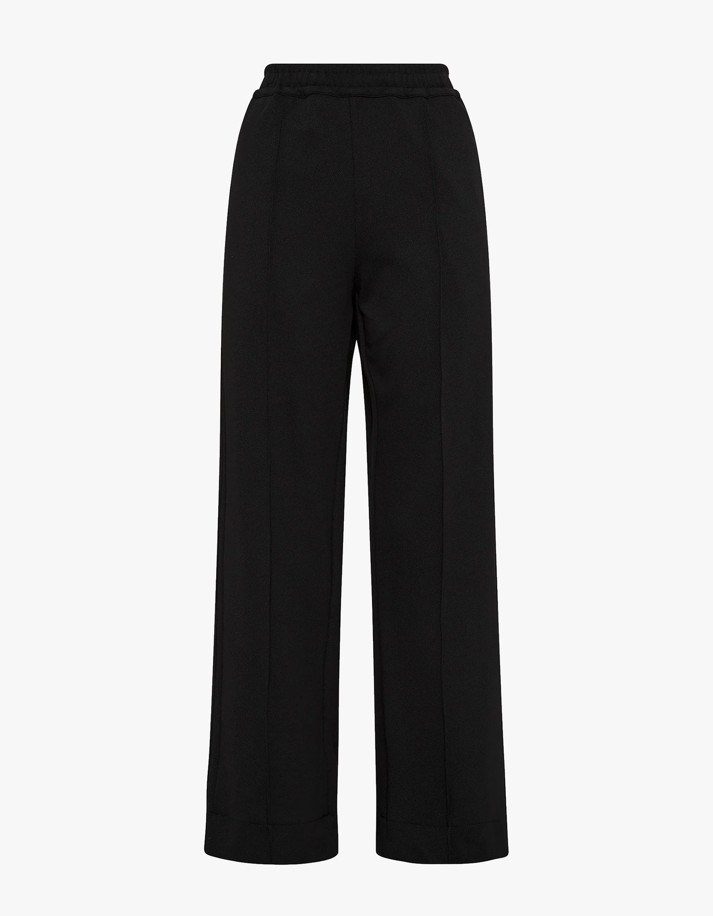 Twill Pinstitch Detail Pant - Black