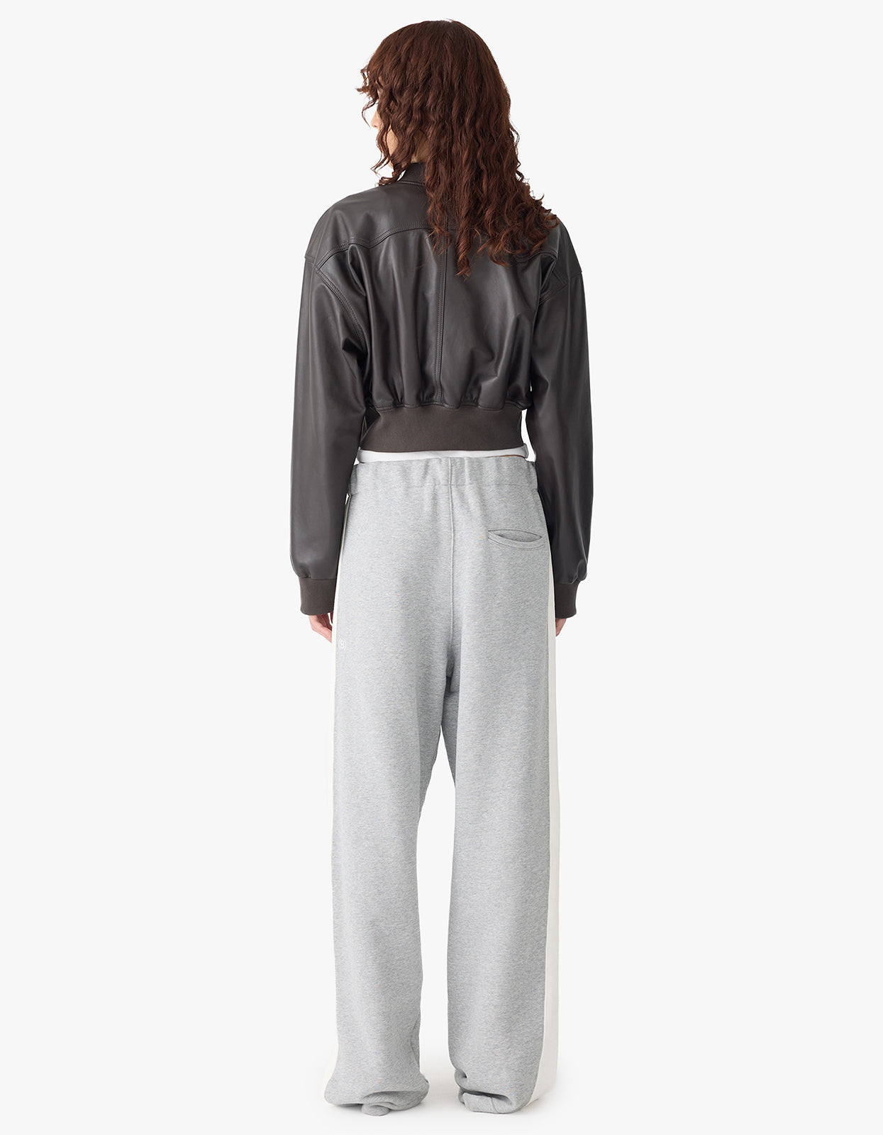 Fleece Stripe Detail Trackpant - Grey Marle