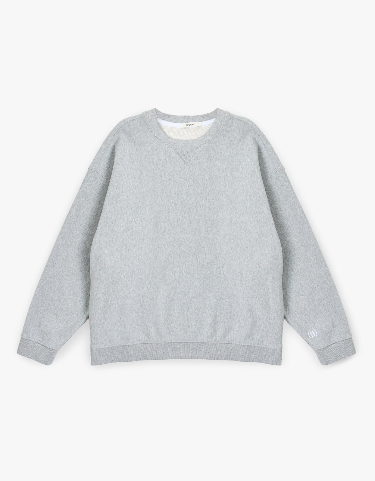 Fleece Split Hem Crew Sweat - Grey Marle