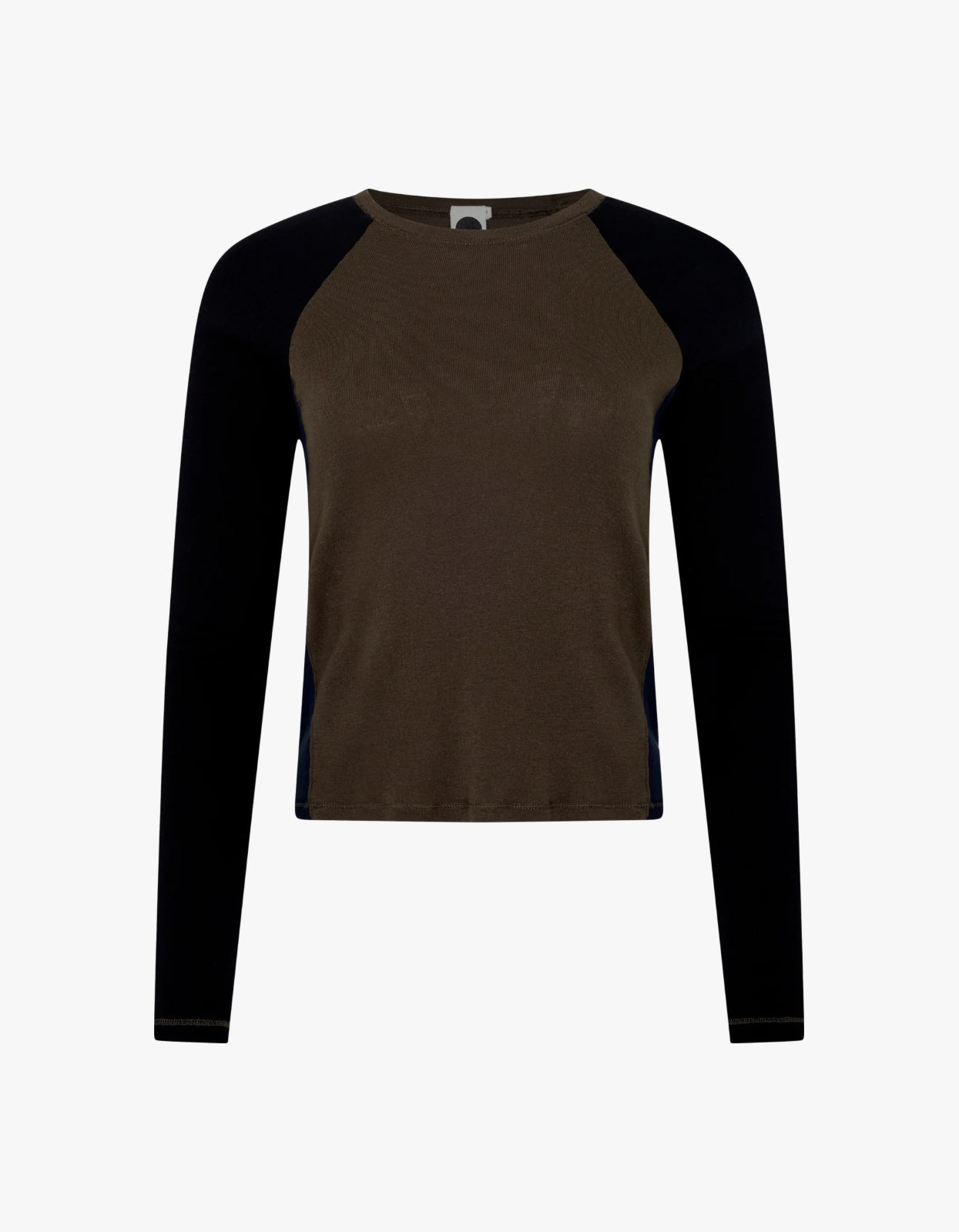 Paneled Baby Long Sleeve T-Shirt - Ash/Black/Blue Ink