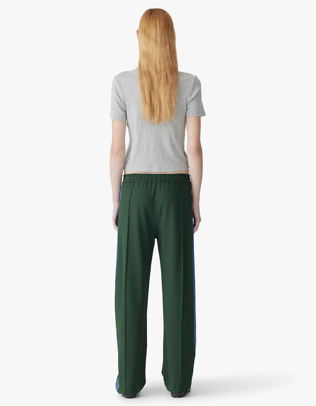 Twill Stripe Detail Pant - Pine/ Marine Blue