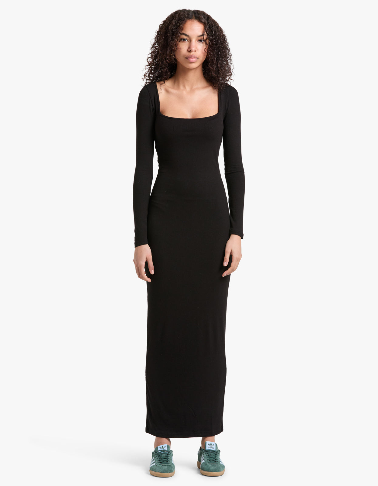 Nina Square Neck Maxi Dress - Black