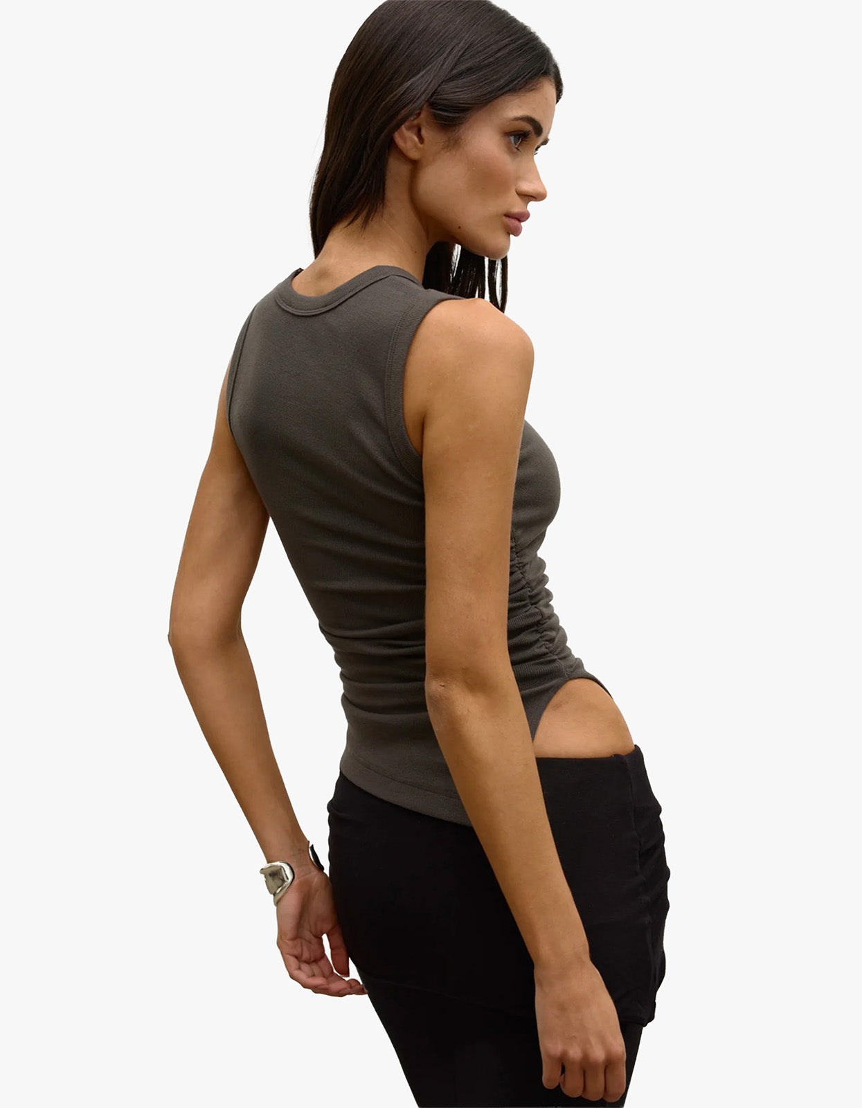 Lana Rouched Tee - Smoke