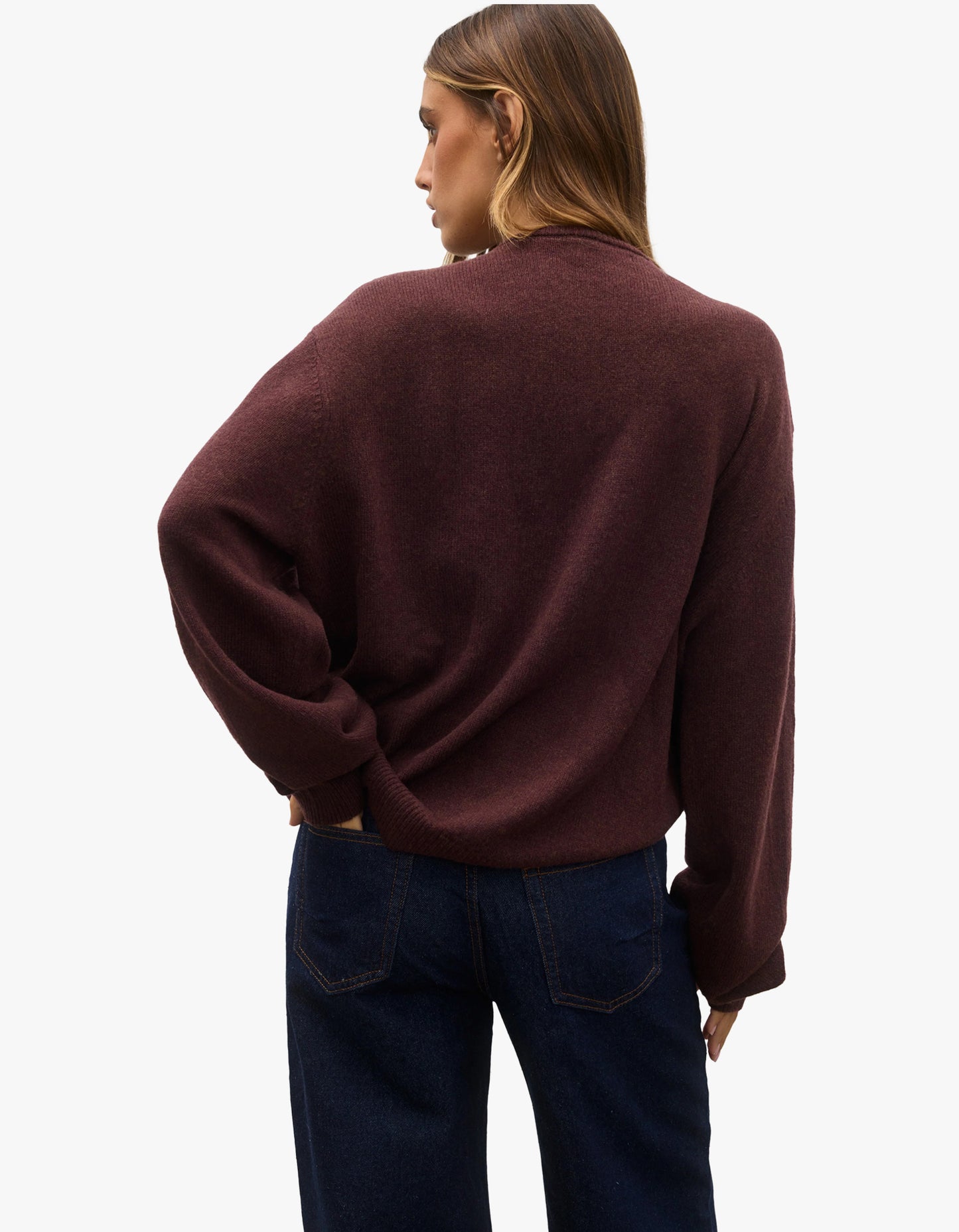Cora Crew Neck Sweater - Plum