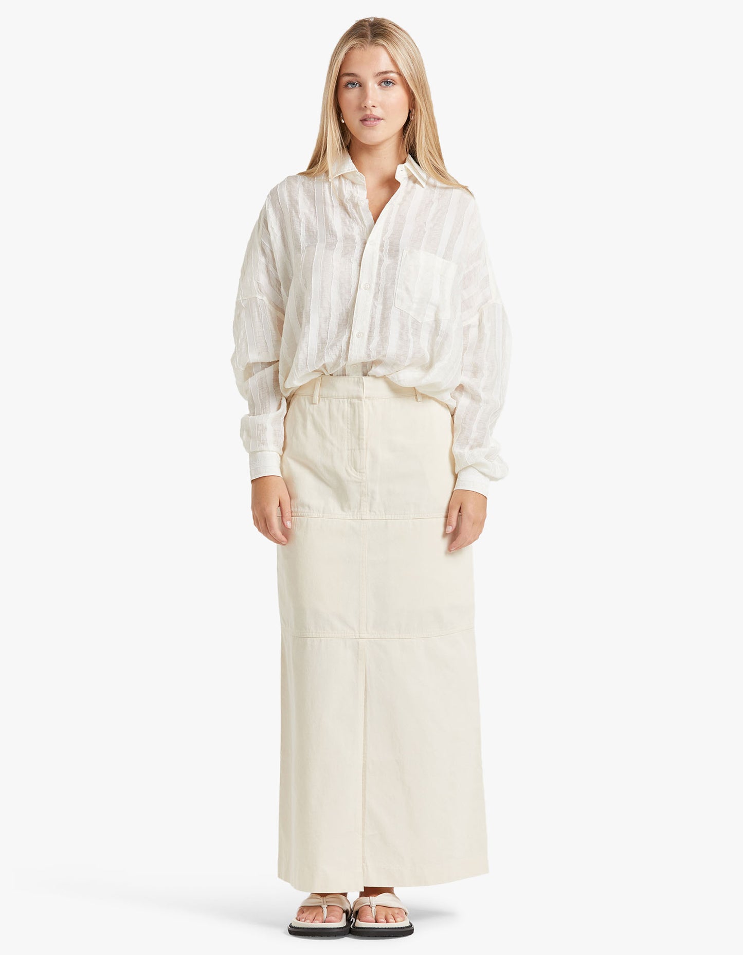 Phoenix Maxi Skirt - Cream/Black