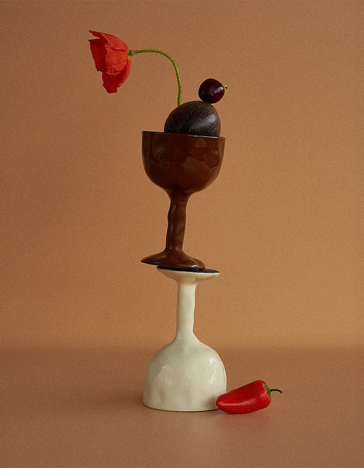 Drift Goblet Pair - Rust