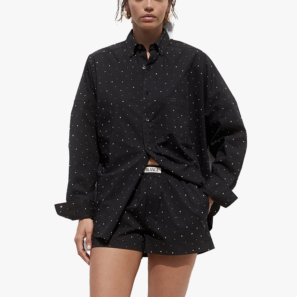 SUSSI-LS-SHORT-SHIRT - BLACK