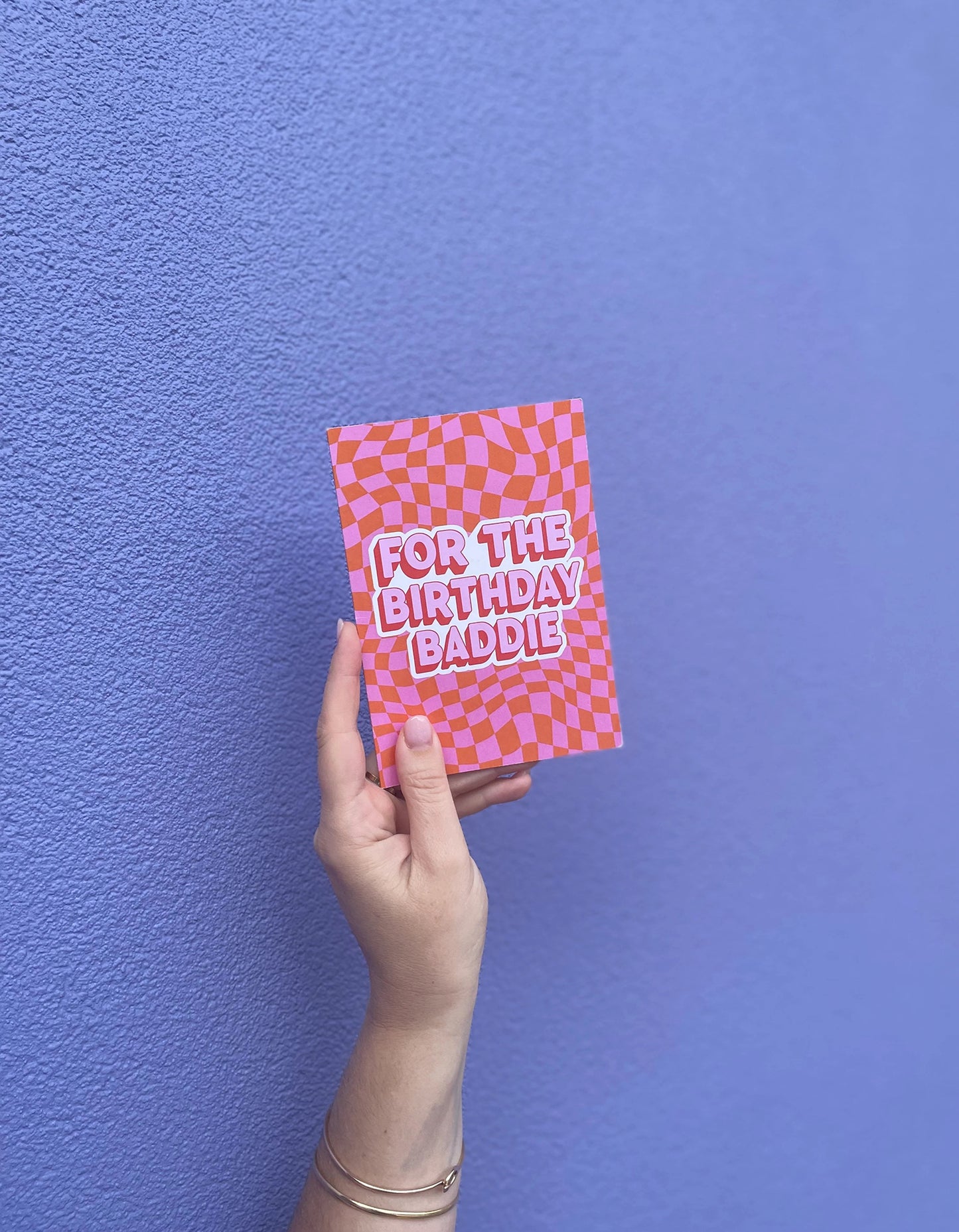 Birthday Baddie - Orange And Pink Check