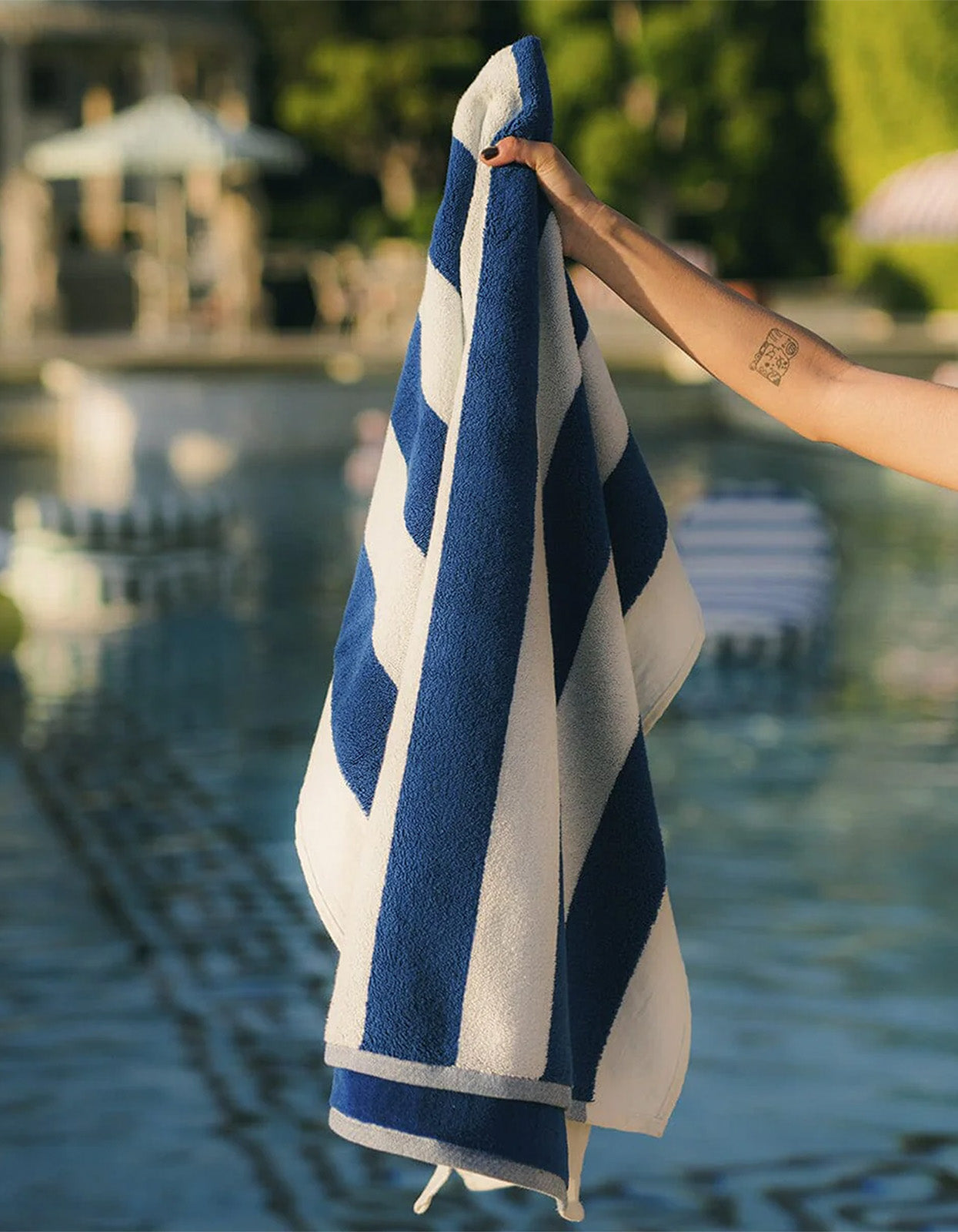 The Beach Towel - Crew Mediterranean Blue Stripe