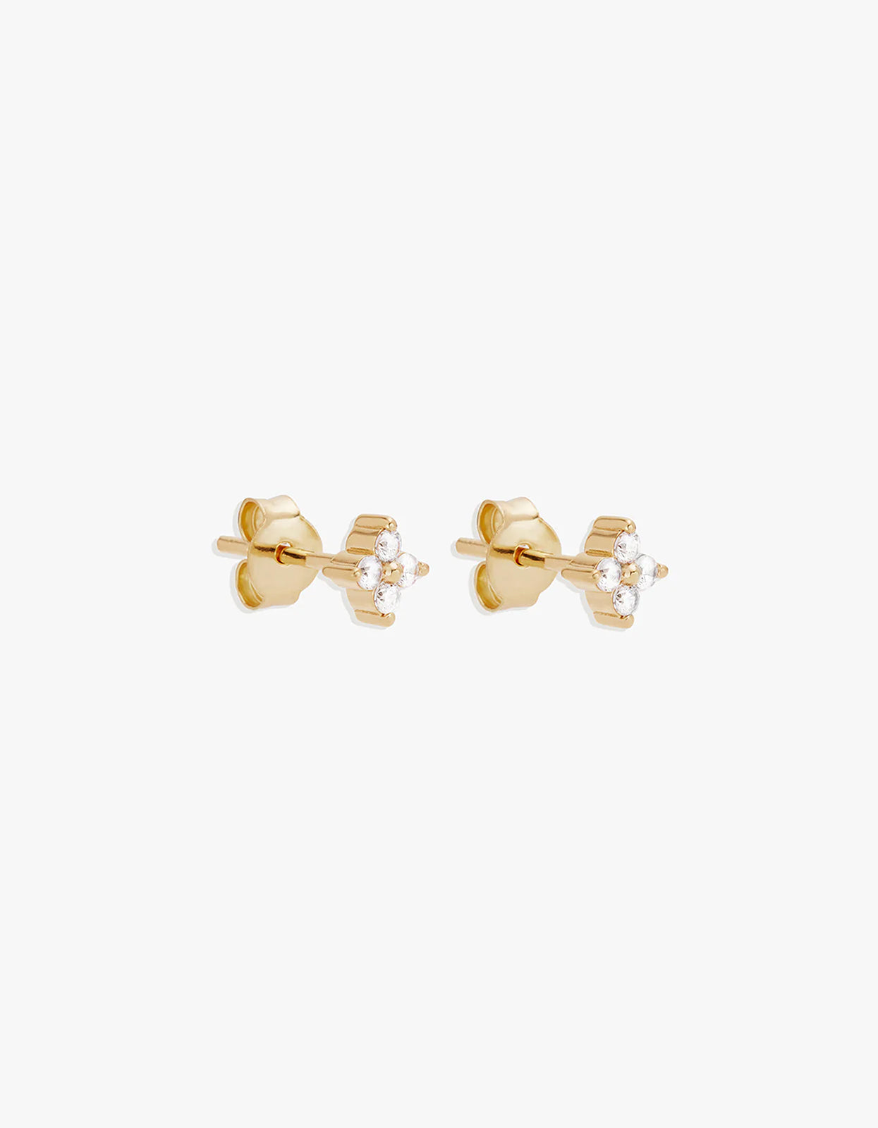 Crystal Bloom Stud Earrings - 18K Gold Vermeil