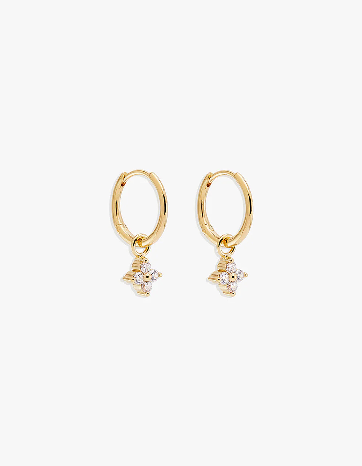 Crystal Bloom Hoops - 18K Gold Vermeil