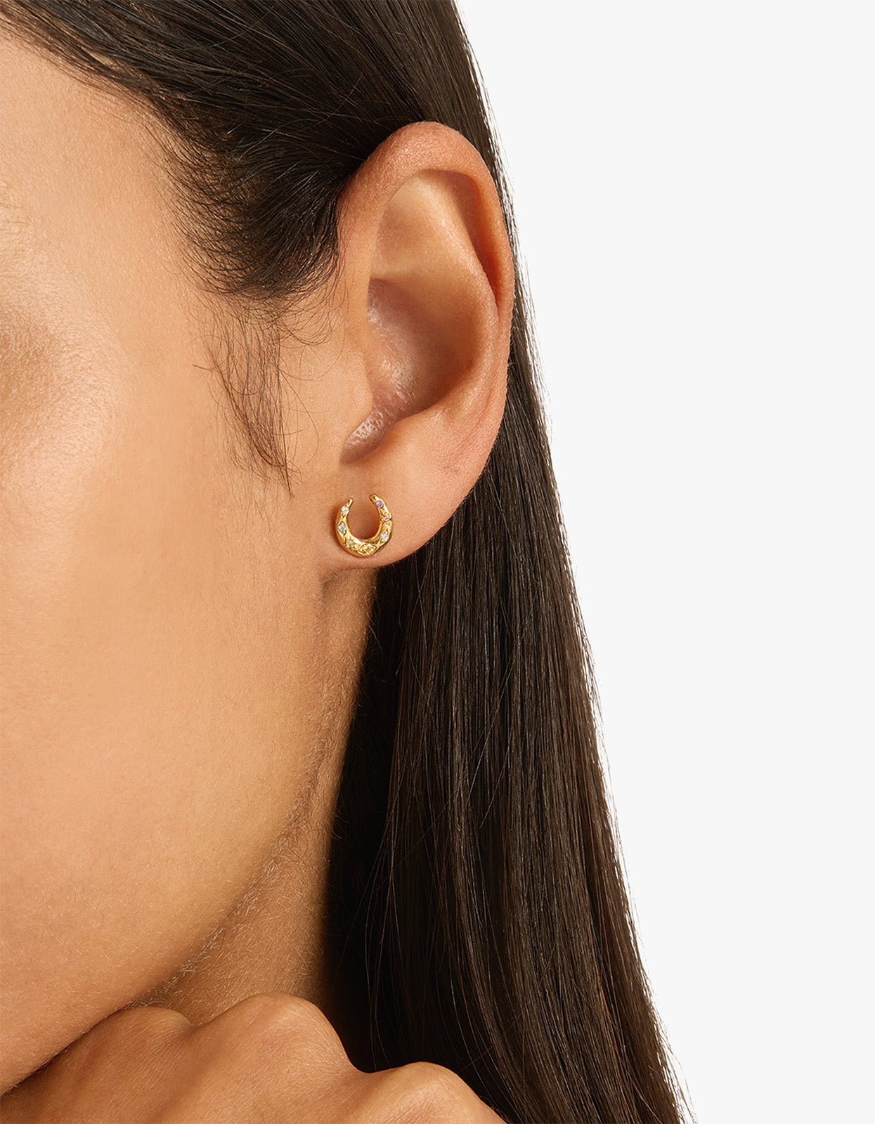 Lucky Horseshoe Stud Earrings - 18K Gold Vermeil