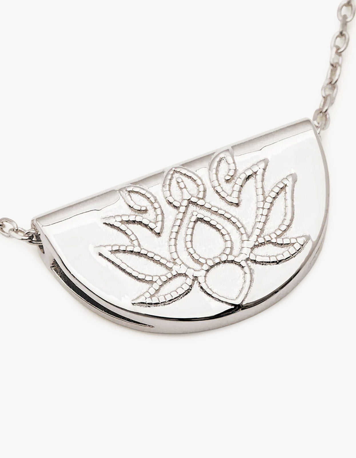 Lotus Short Necklace - Sterling Silver