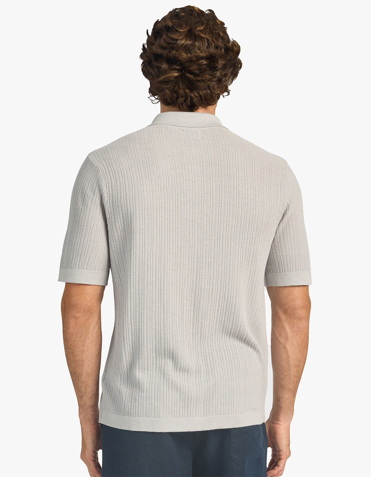 Davie Knit Short Sleeve Shirt - Cloud Grey
