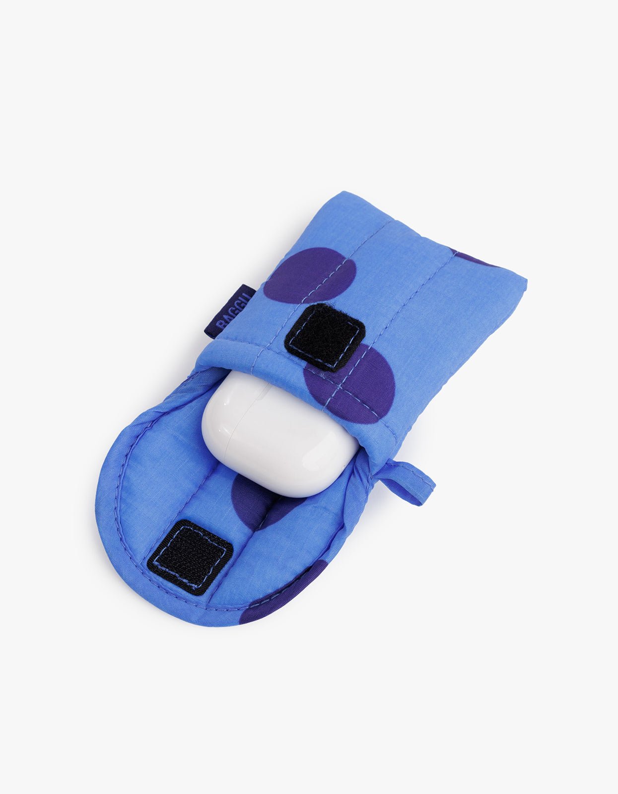 Puffy Earbuds Case - Blue Polka Dot
