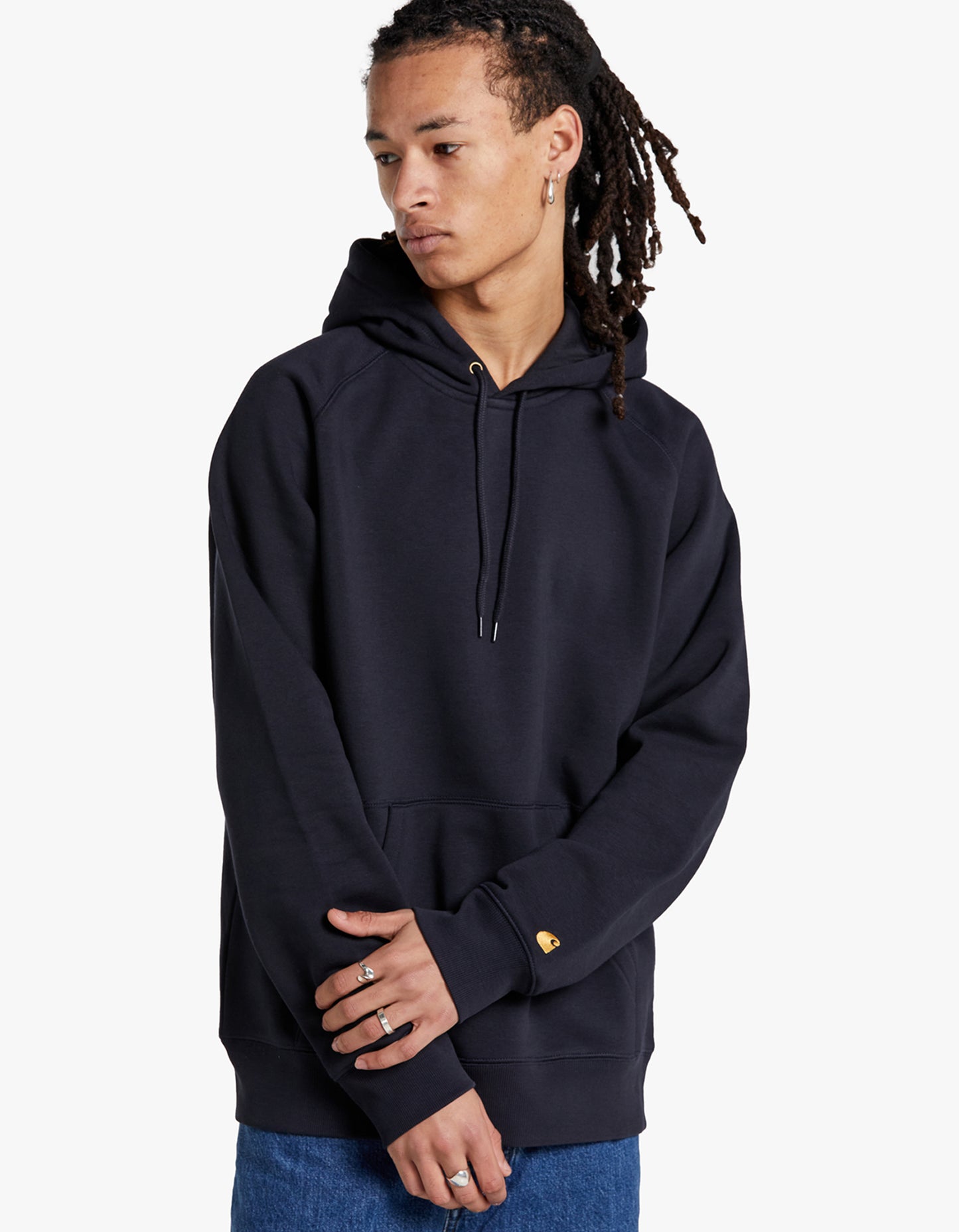 Hooded Chase Sweat - Dark Navy/Gold