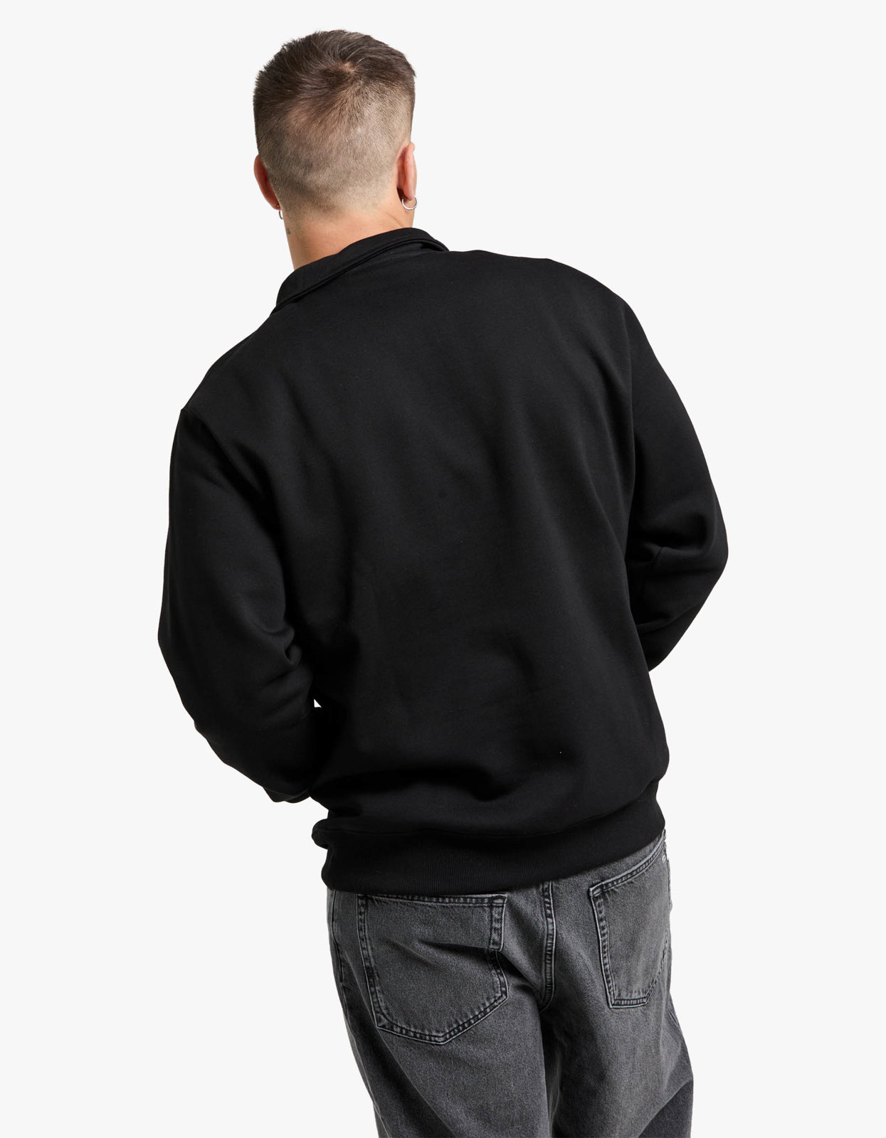 Chase Neck Zip Sweat - Black/Gold