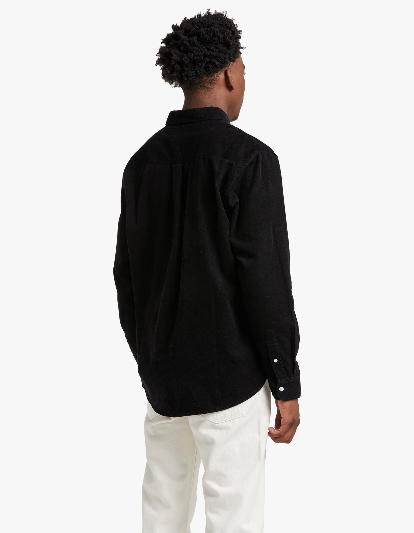 L/S Madison Fine Cord Shirt - Black/White
